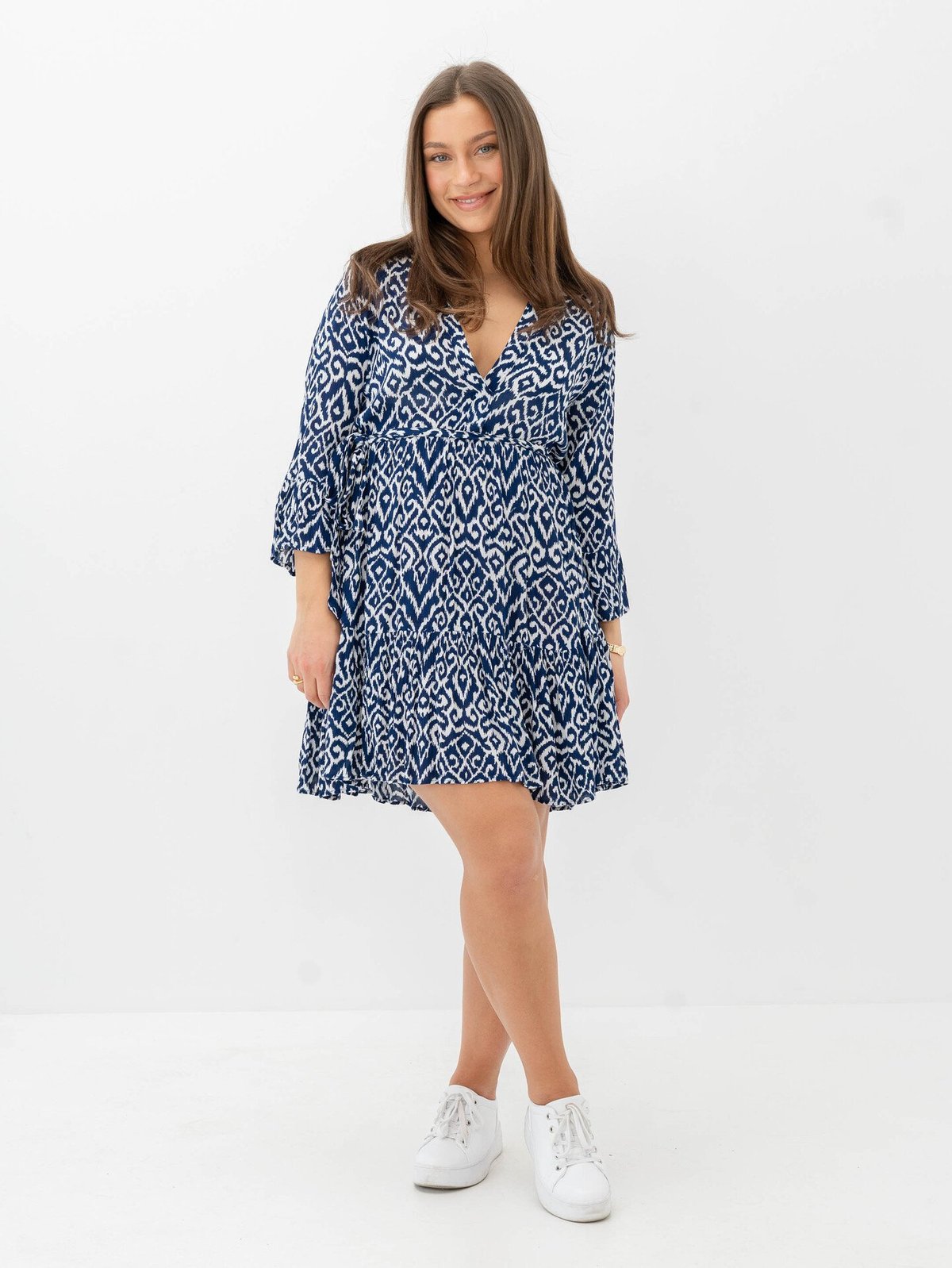 Only Clemmentine 3/4 Dress Ombre Blue Clemmentine Grafic