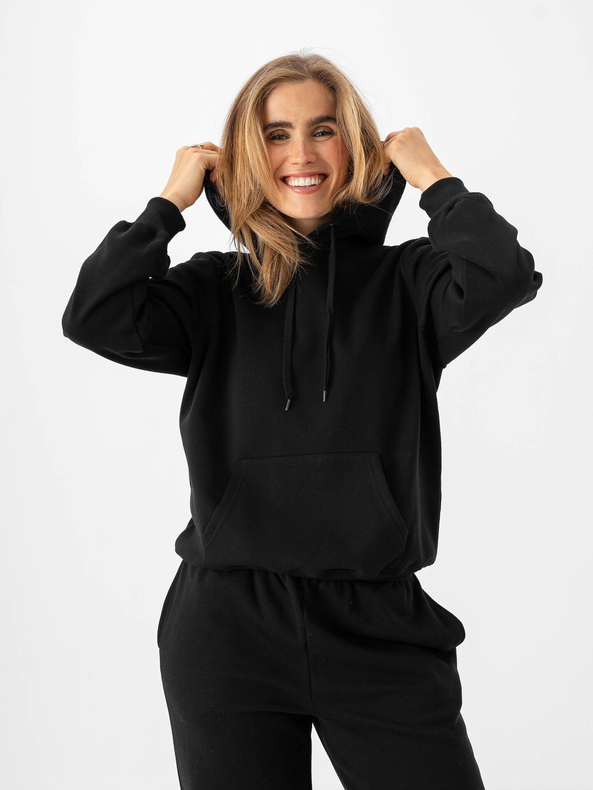 Only Daze Long Sleeve Hood Sweat Black