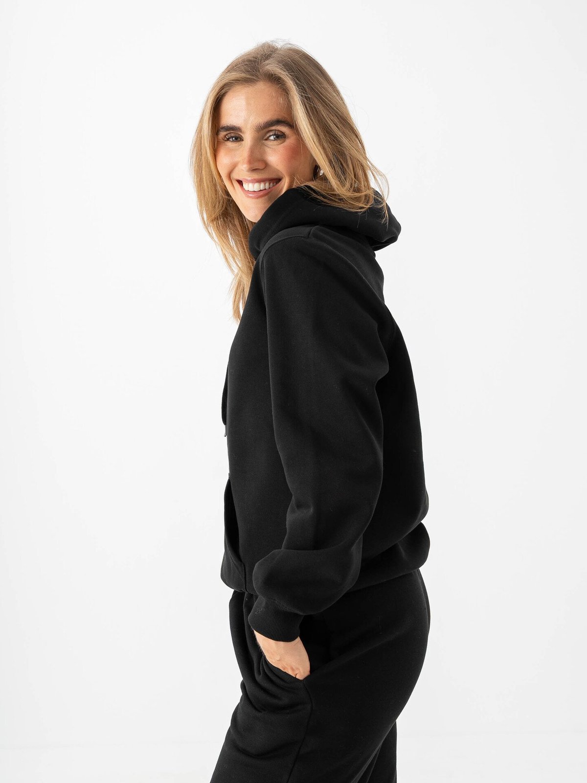 Only Daze Long Sleeve Hood Sweat Black