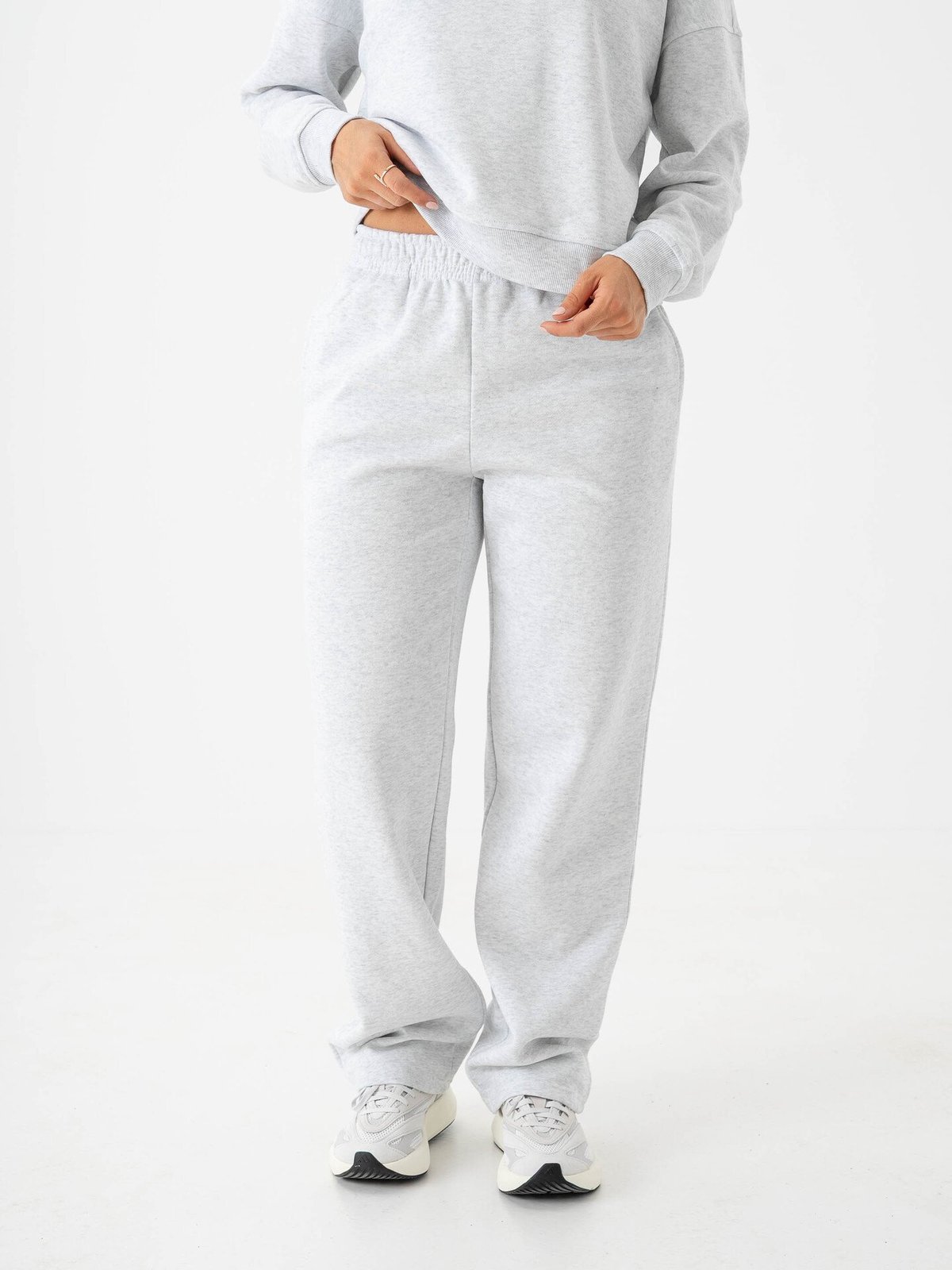 Only Daze Straight Pants Sweat Light Grey Melange