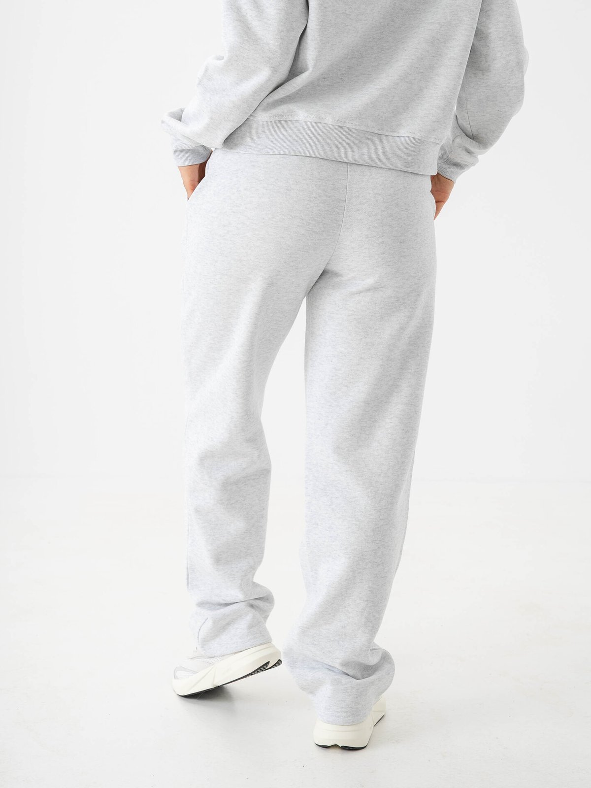 Only Daze Straight Pants Sweat Light Grey Melange