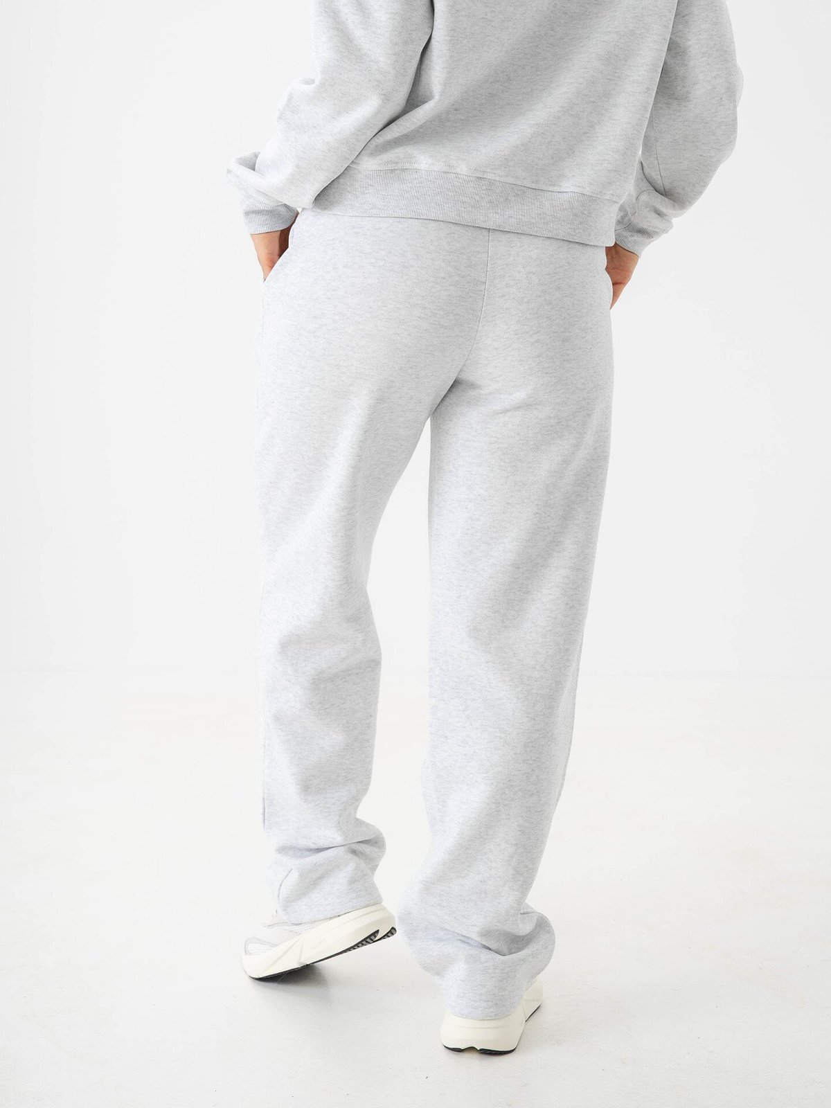 Only Daze Straight Pants Sweat Light Grey Melange