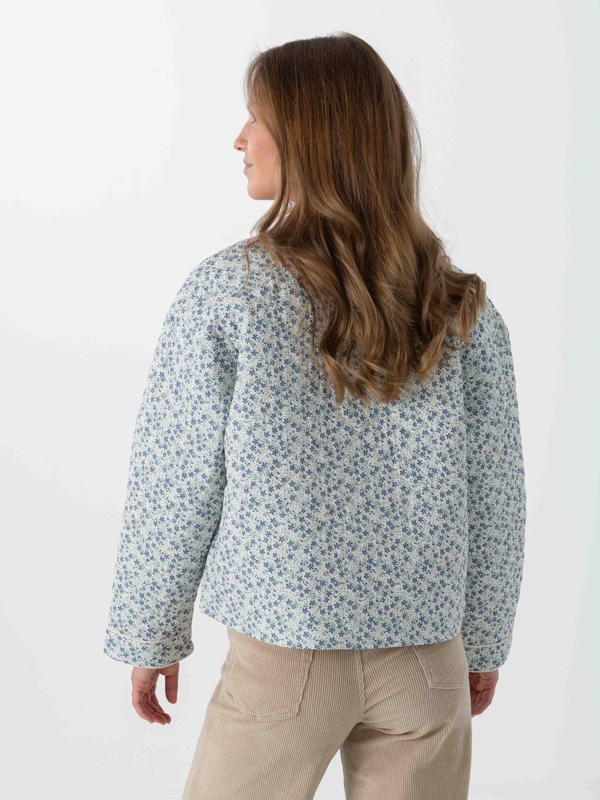 Only Hallie Quilted Jacket Cloud Dancer / Blue Ditsy