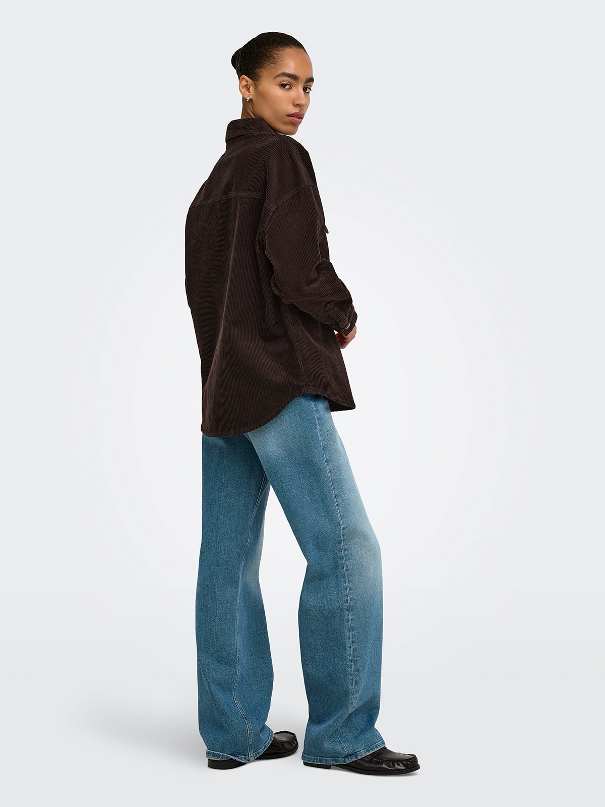Only Tiggy Long Sleeve Cord Shacket Ganache