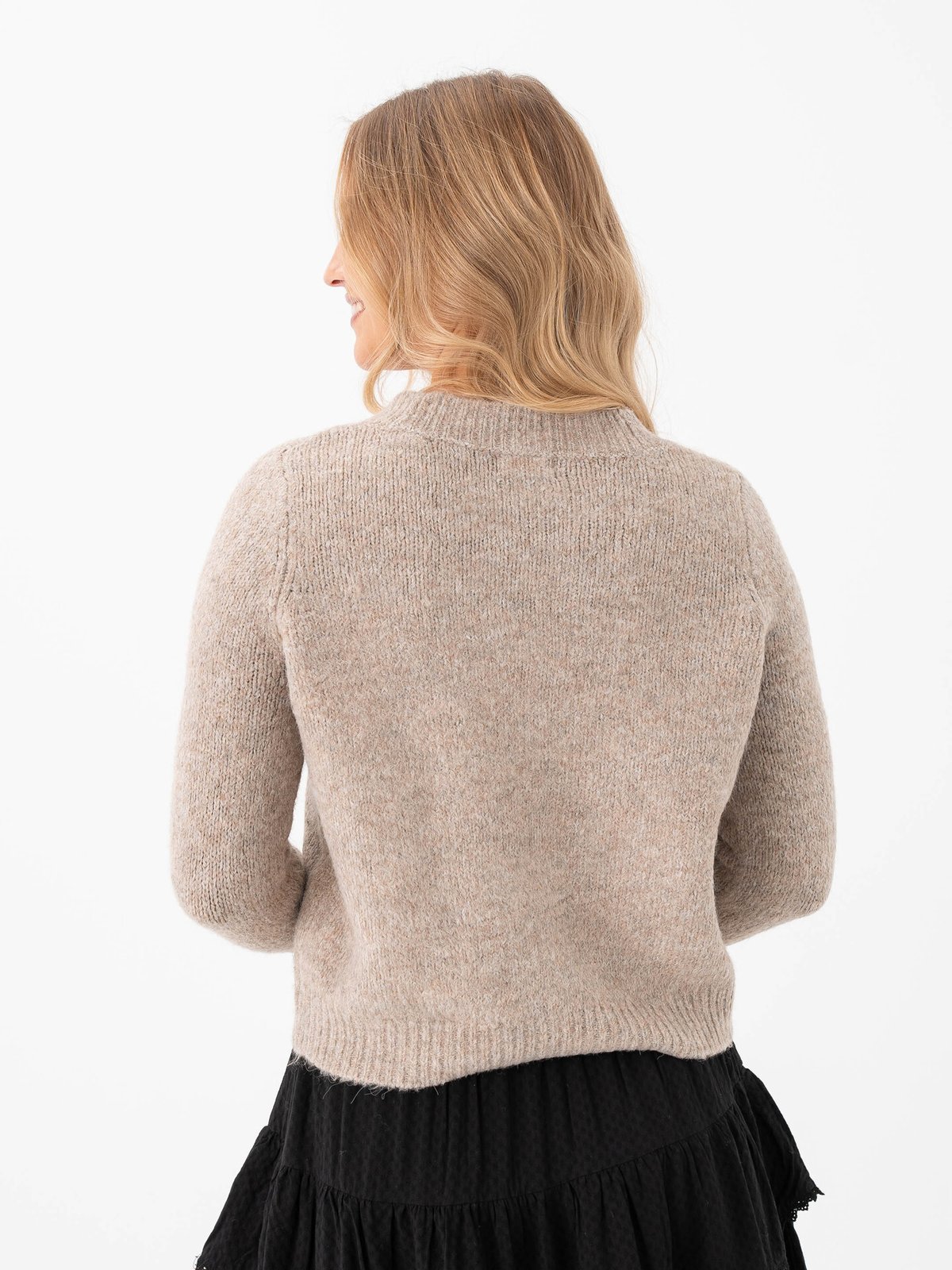 Only Zoey Long Sleeve Regular Cardigan Knit Woodsmoke Melange