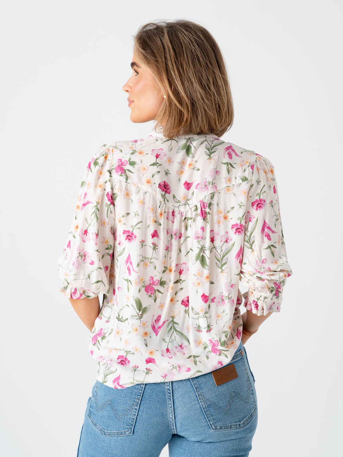 Only Raya 3/4 Shirt Cloud Dancer Liv Flower