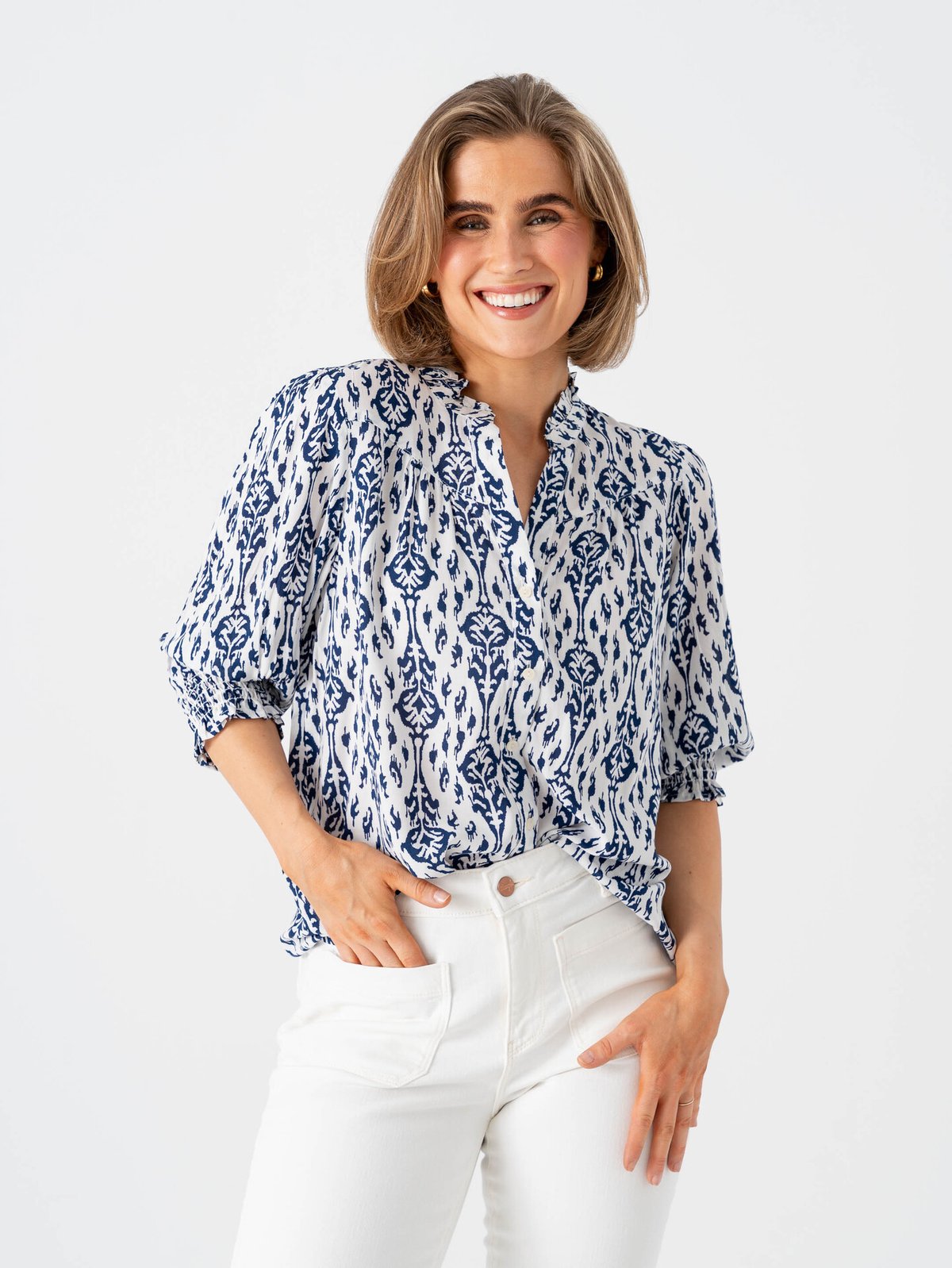 Only Raya 3/4 Shirt Night Sky / Ocean Graphic