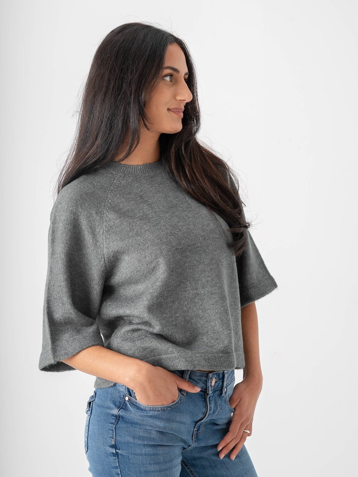 Only Simoni 3/4 Pullover Knit Grå