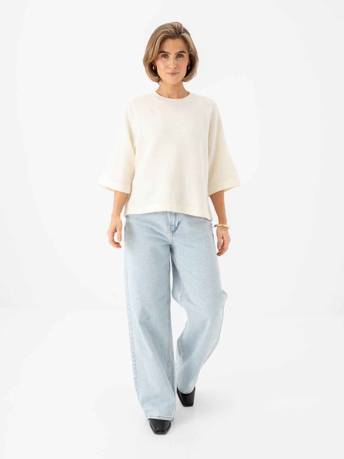 Only Simoni 3/4 Pullover Knit Birch Melange