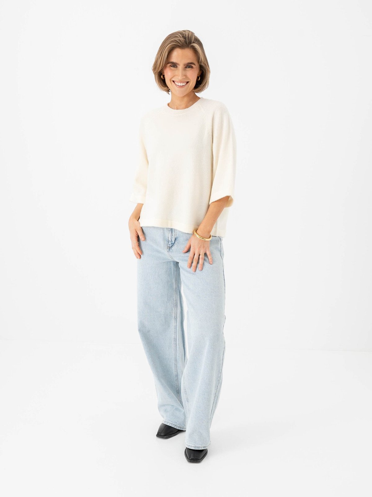 Only Simoni 3/4 Pullover Knit Birch Melange