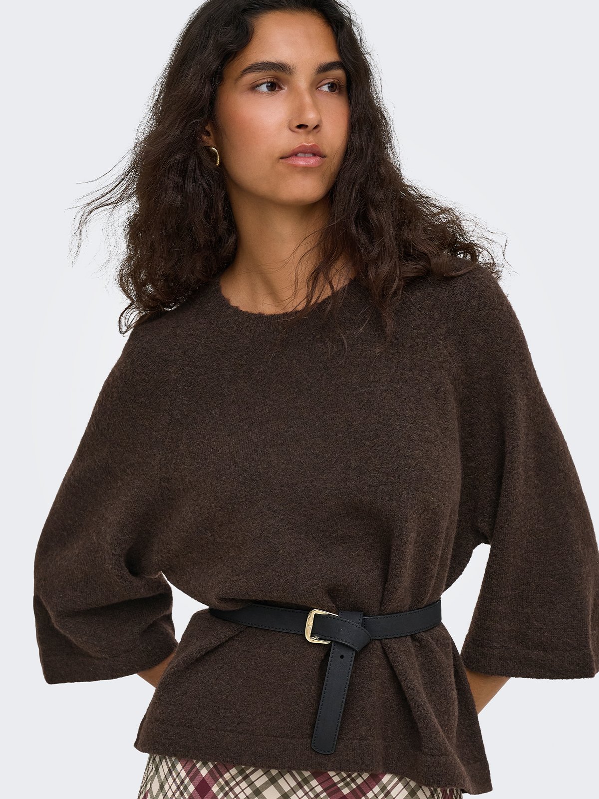 Only Simoni 3/4 Pullover Knit Coffe Bean