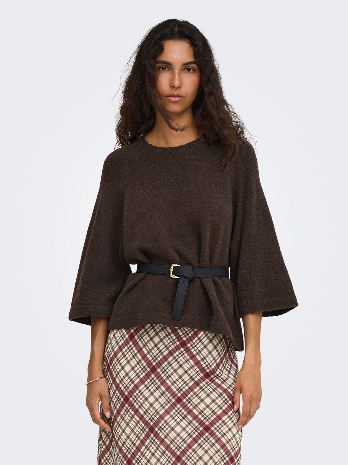 Only Simoni 3/4 Pullover Knit Coffe Bean