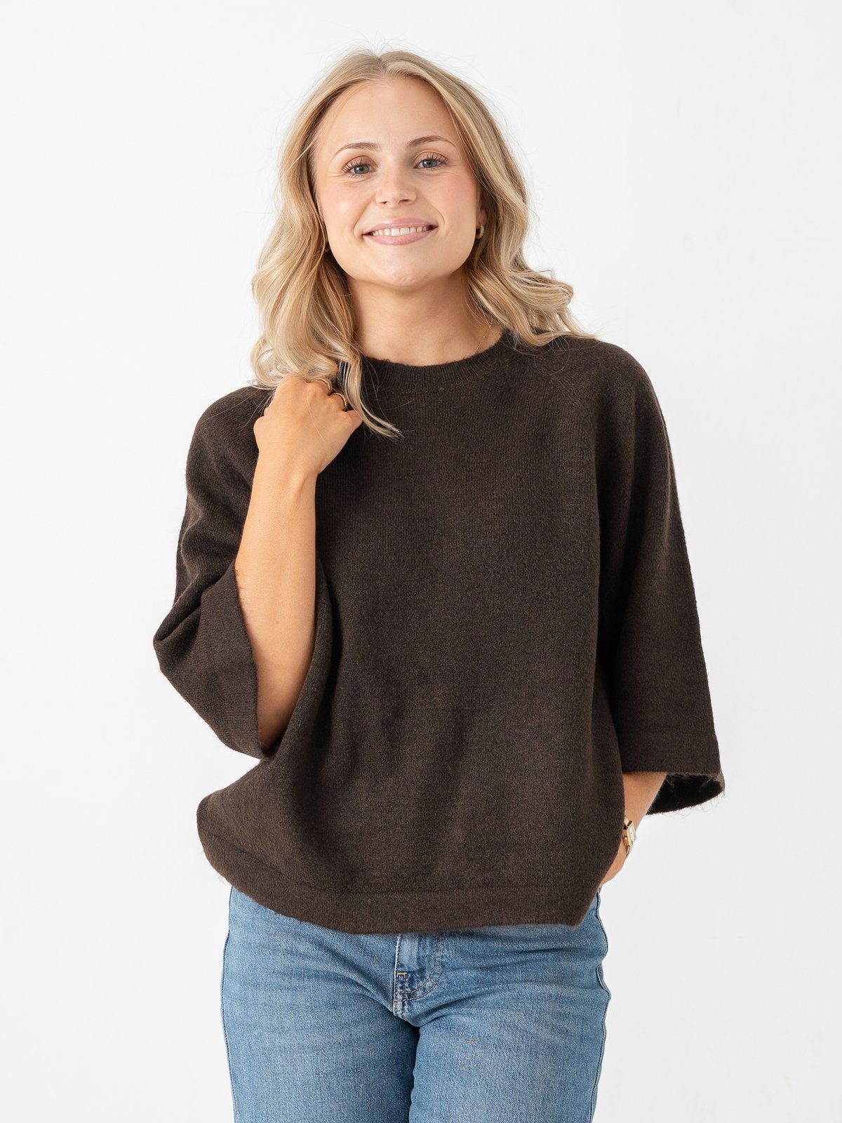 Only Simoni 3/4 Pullover Knit Coffe Bean
