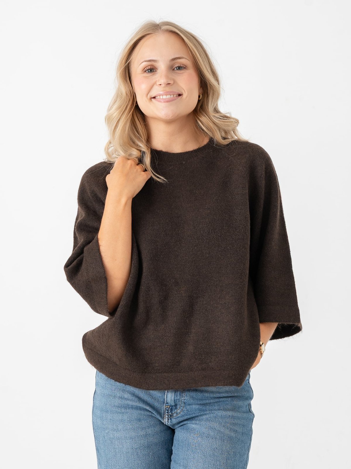 Only Simoni 3/4 Pullover Knit Coffe Bean