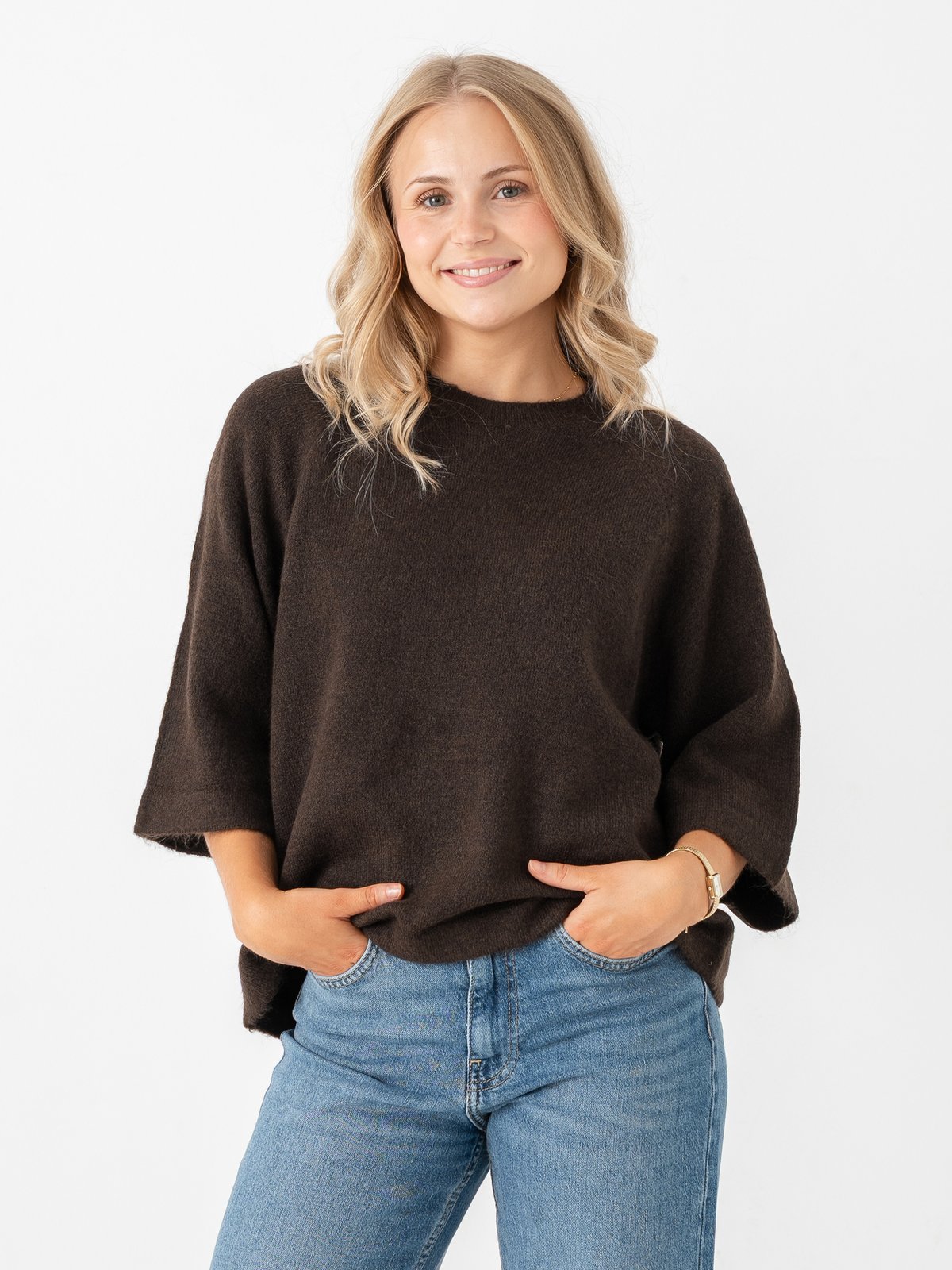Only Simoni 3/4 Pullover Knit Coffe Bean