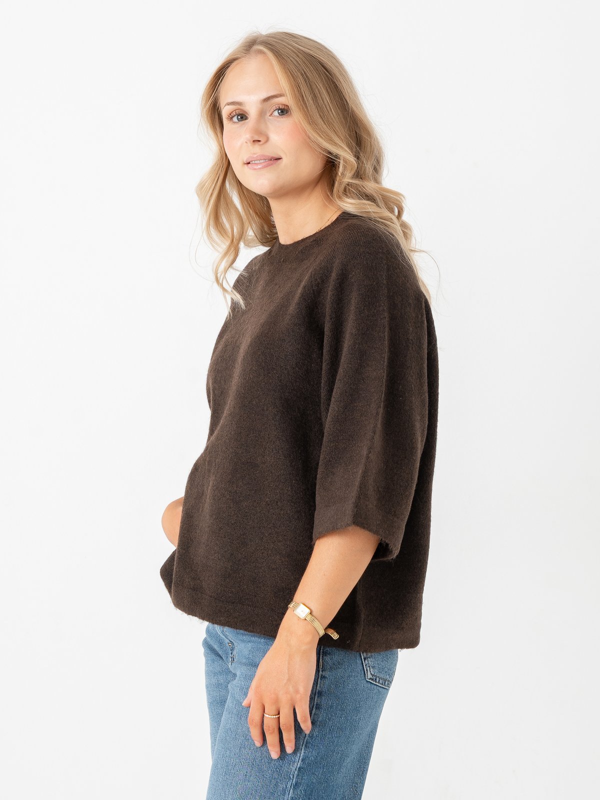 Only Simoni 3/4 Pullover Knit Coffe Bean
