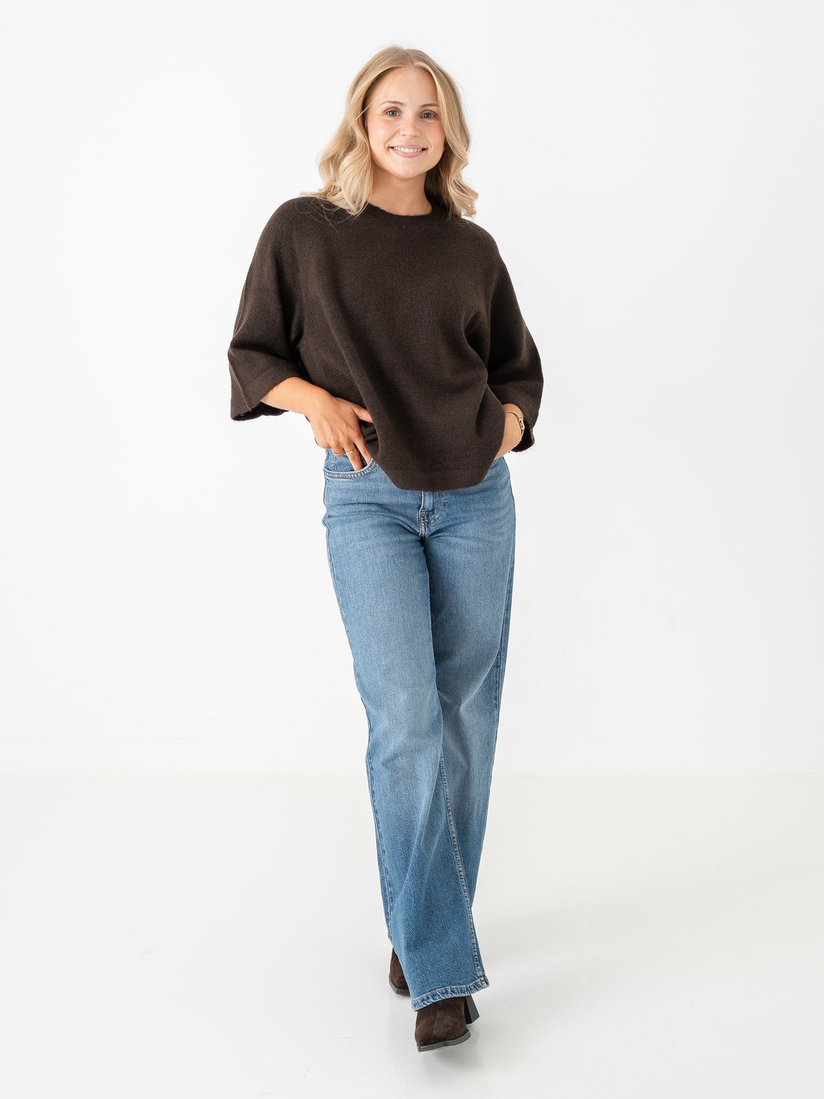 Only Simoni 3/4 Pullover Knit Coffe Bean