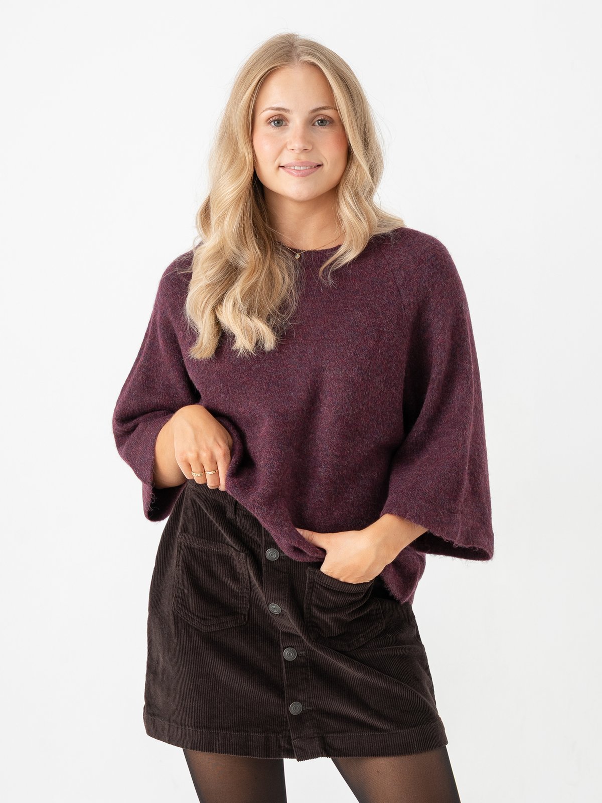 Only Simoni 3/4 Pullover Knit Mauve Wine