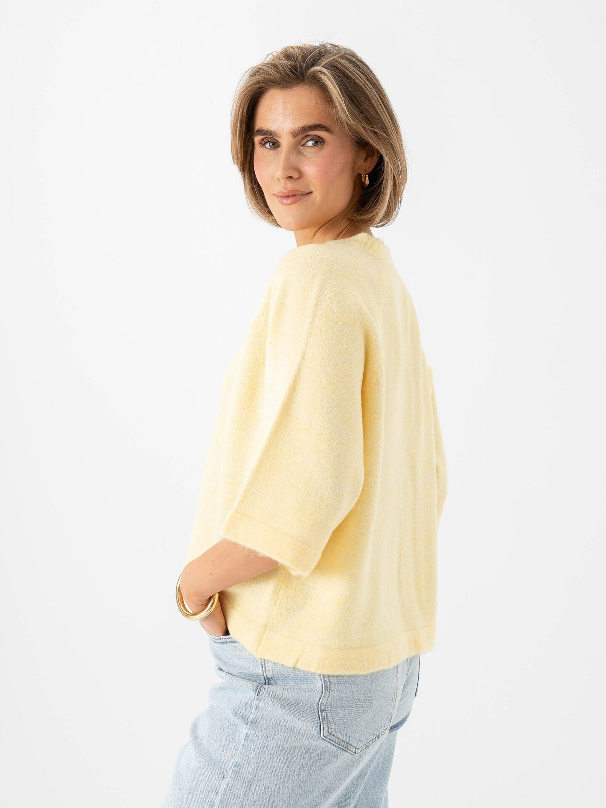 Only Simoni 3/4 Pullover Knit Mellow Yellow