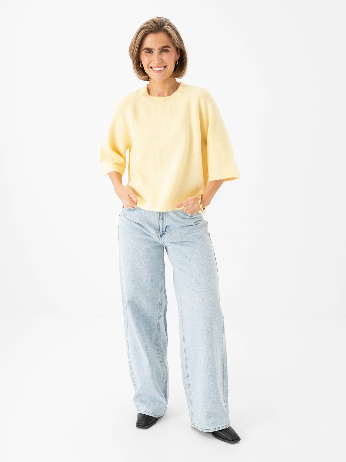 Only Simoni 3/4 Pullover Knit Mellow Yellow