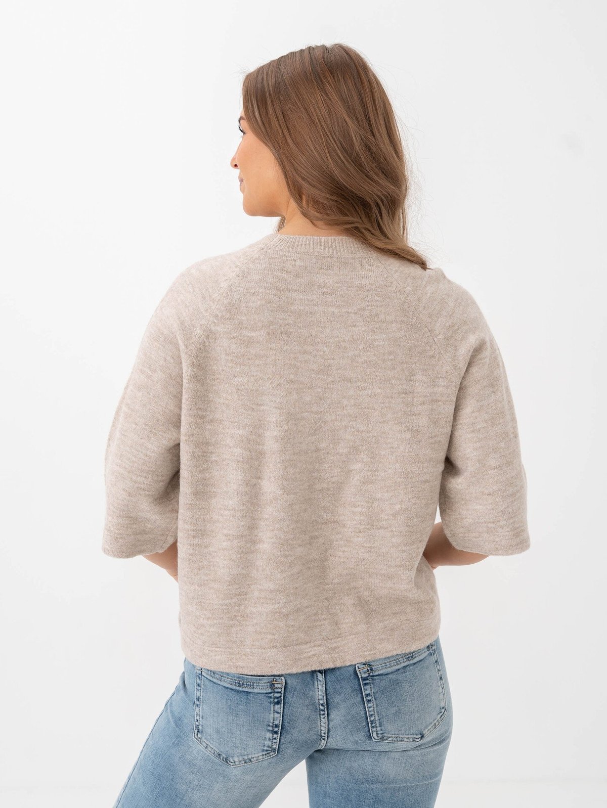 Only Simoni 3/4 Pullover Knit Pumice Stone Melange