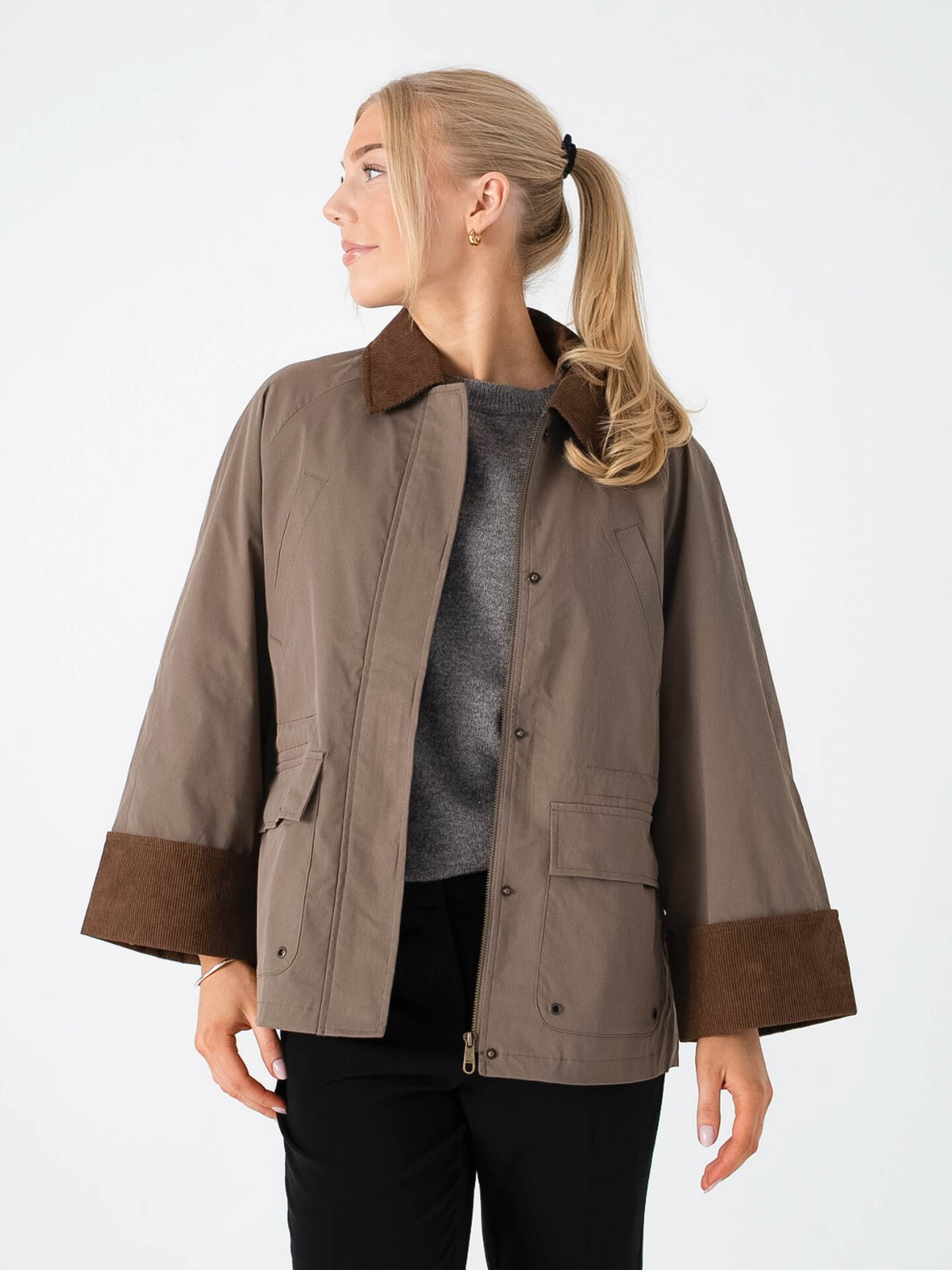 Only Eja Orchid Spring Life Jacket Walnut Chocolate Brown