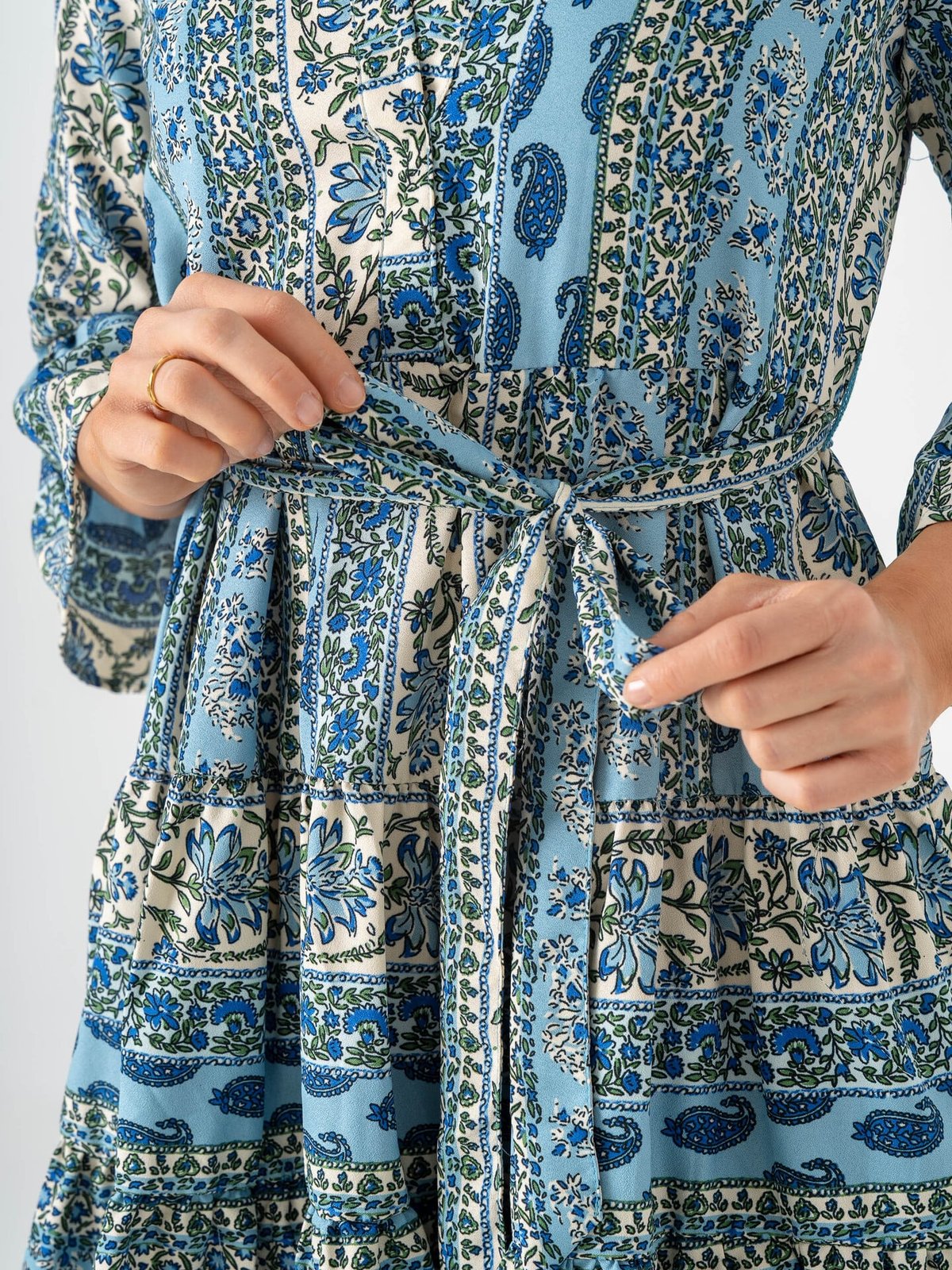 Only Sina Life 3/4 Short Dress Cloud Dancer Sina Paisley