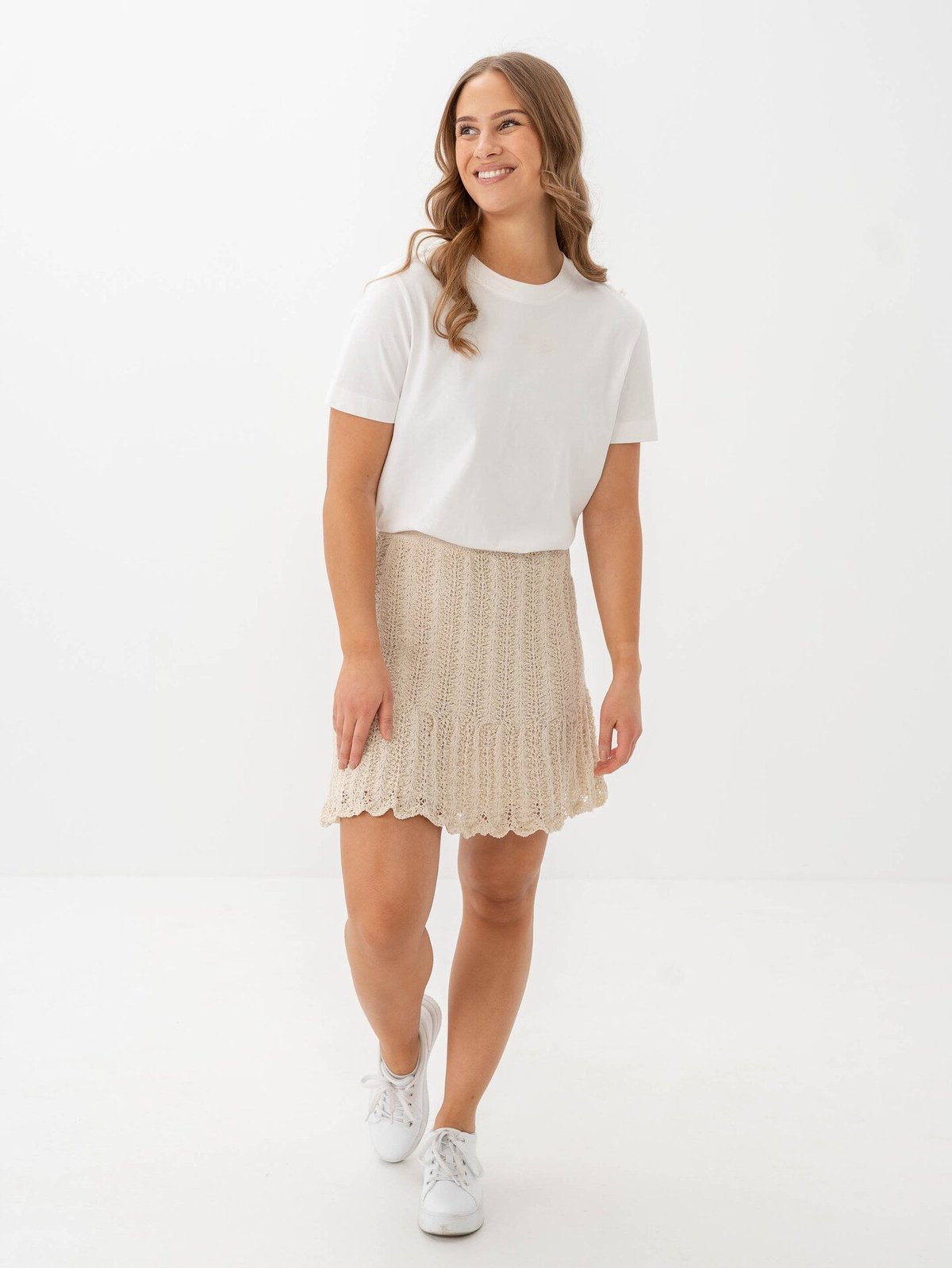 Only Erin Life Mid Waist Skirt Knit Birch