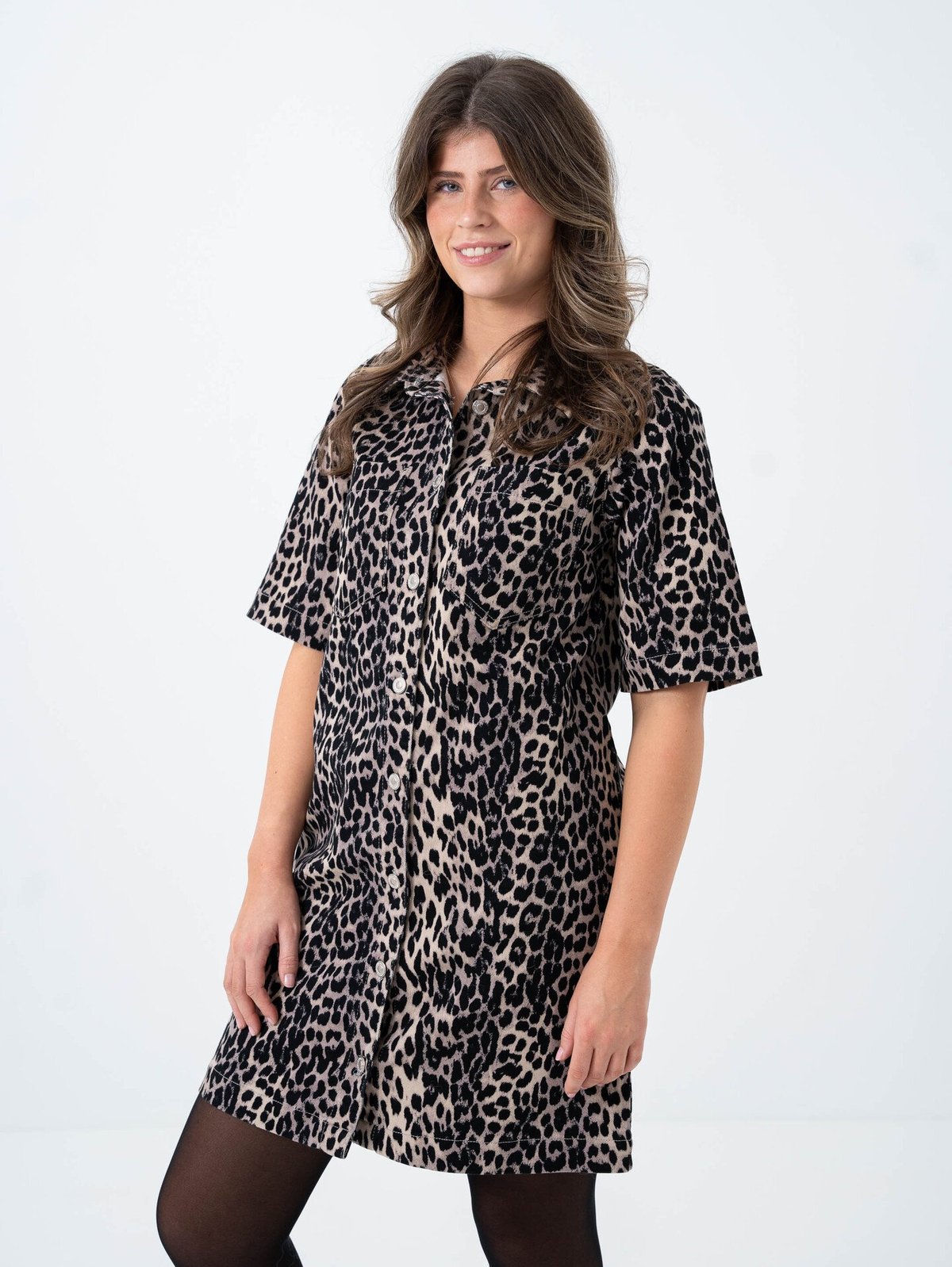 Only Anlie Short Sleeve Dress Black Leo