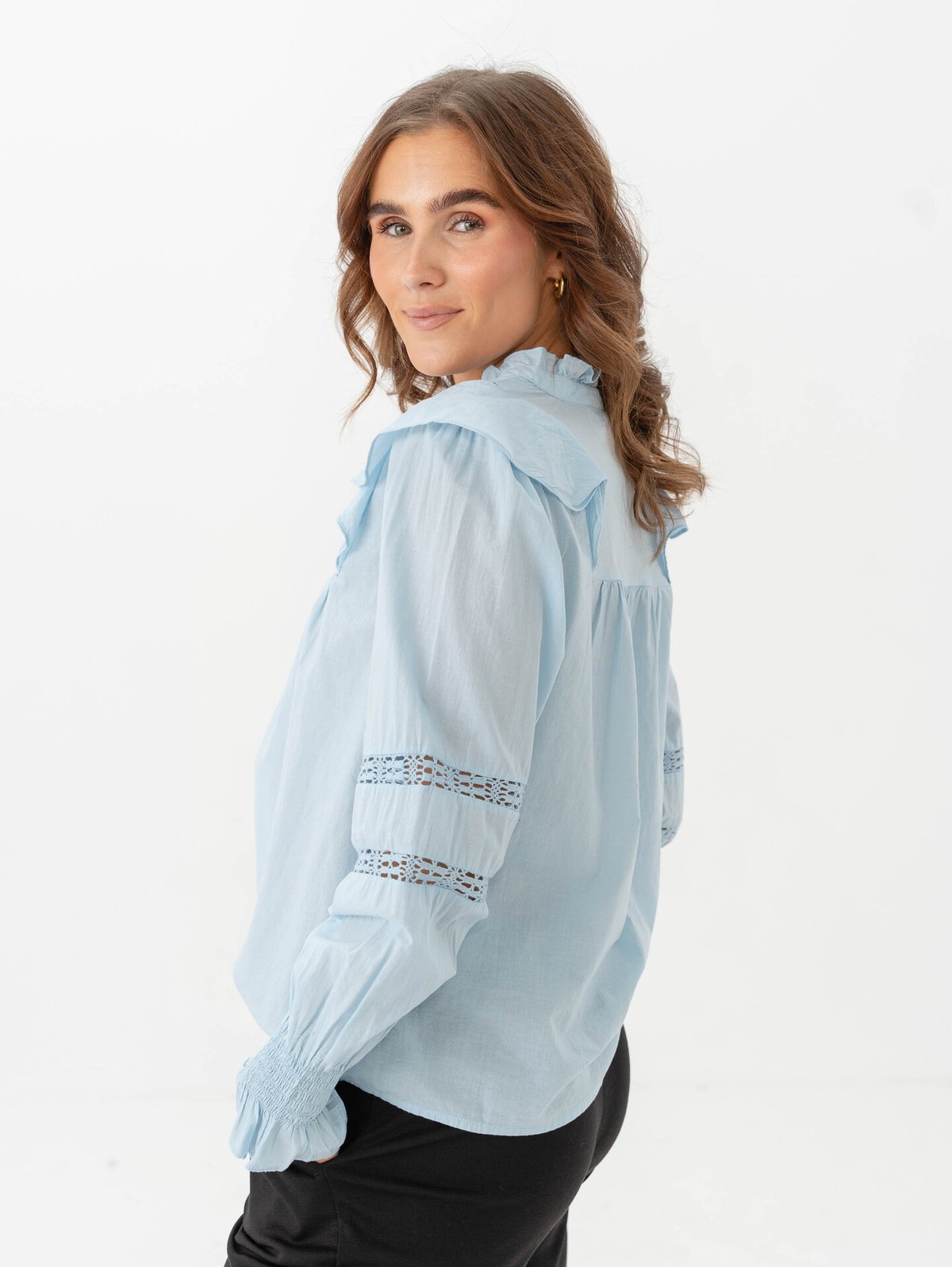 Only Julia Life Long Sleeve Blouse Cashmere Blue