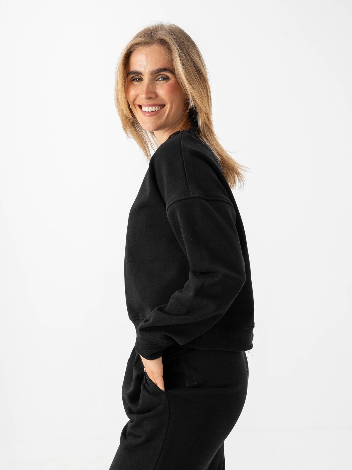 Only Daze Long Sleeve Crew Neck Sweat Black