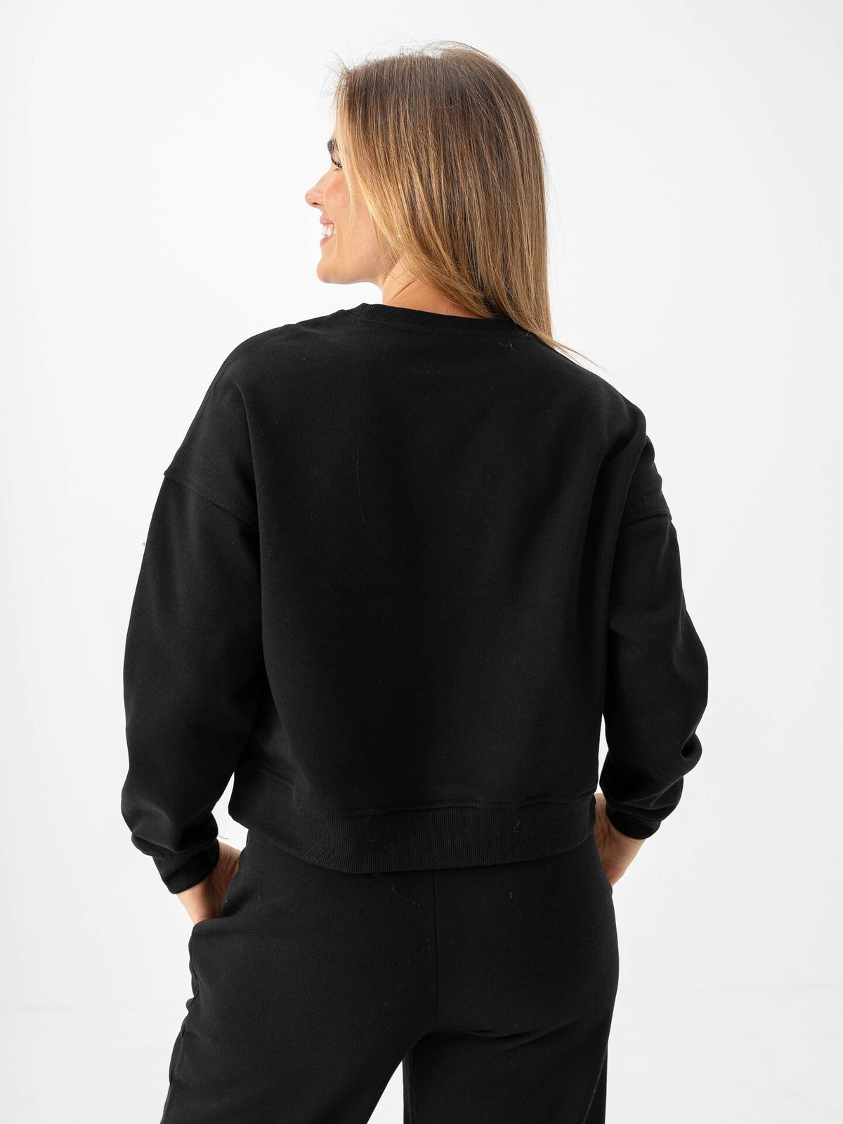 Only Daze Long Sleeve Crew Neck Sweat Black