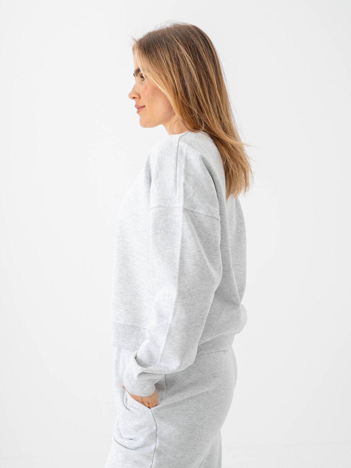 Only Daze Long Sleeve Crew Neck Sweat Light Grey Melange