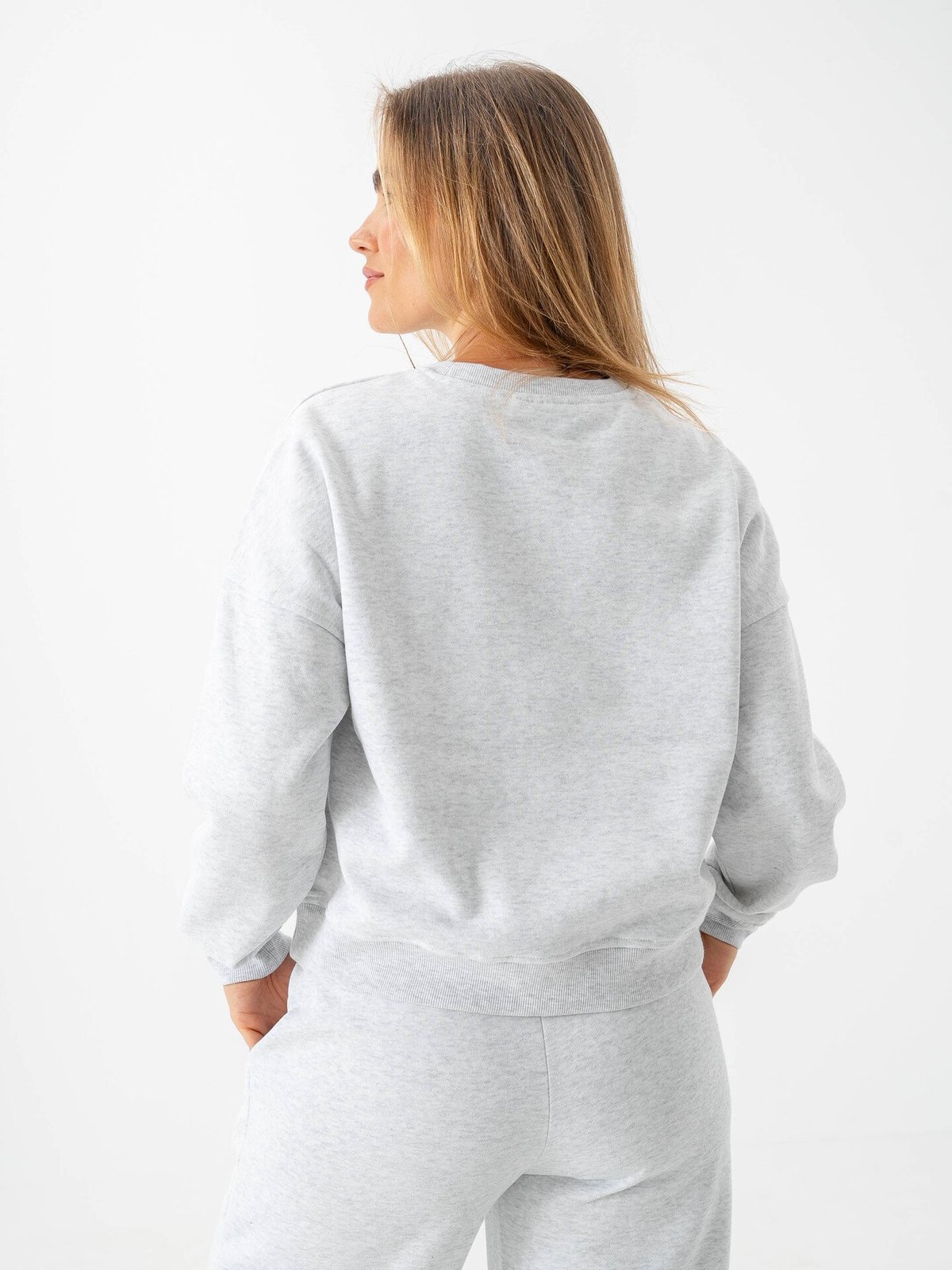 Only Daze Long Sleeve Crew Neck Sweat Light Grey Melange