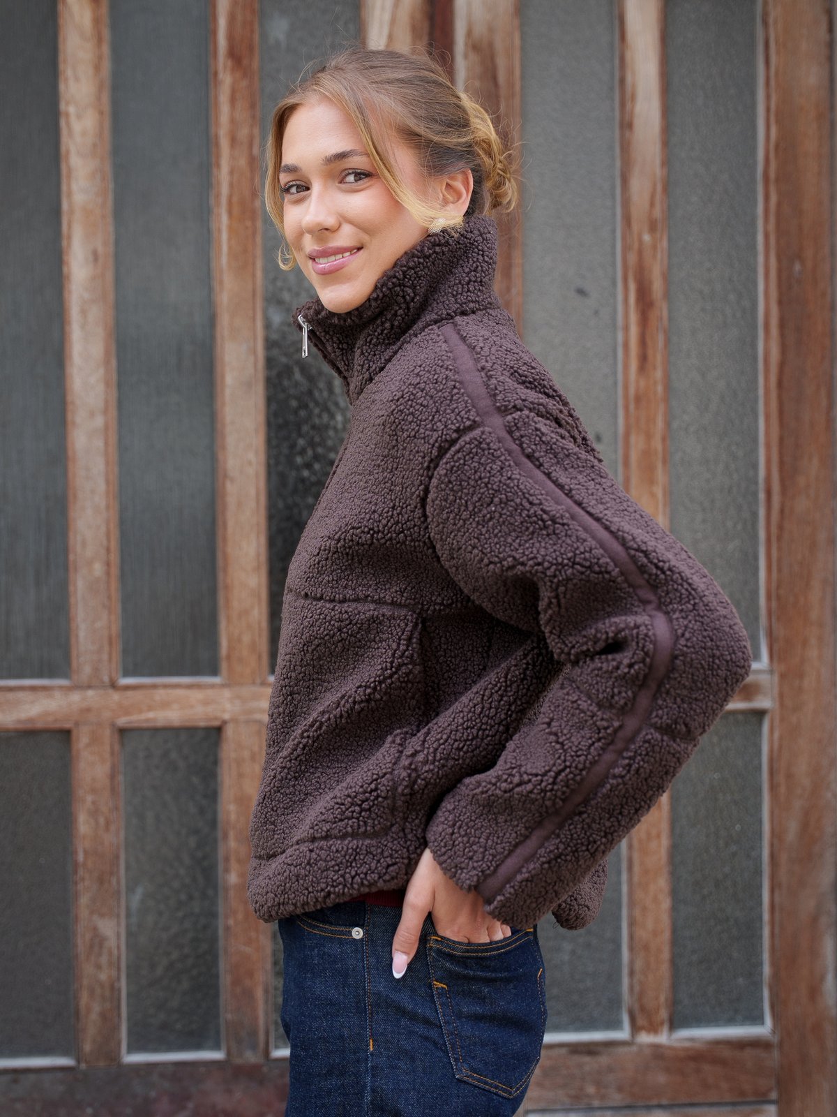 Only Aspen Life Teddy Jacket Coffee Bean