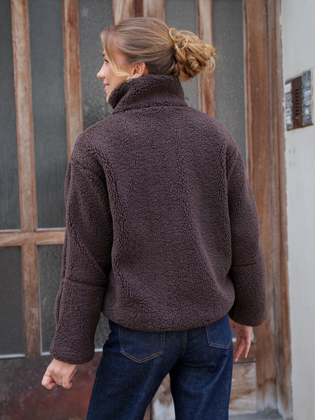 Only Aspen Life Teddy Jacket Coffee Bean