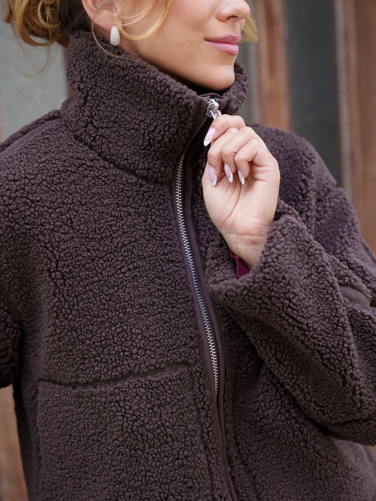 Only Aspen Life Teddy Jacket Coffee Bean
