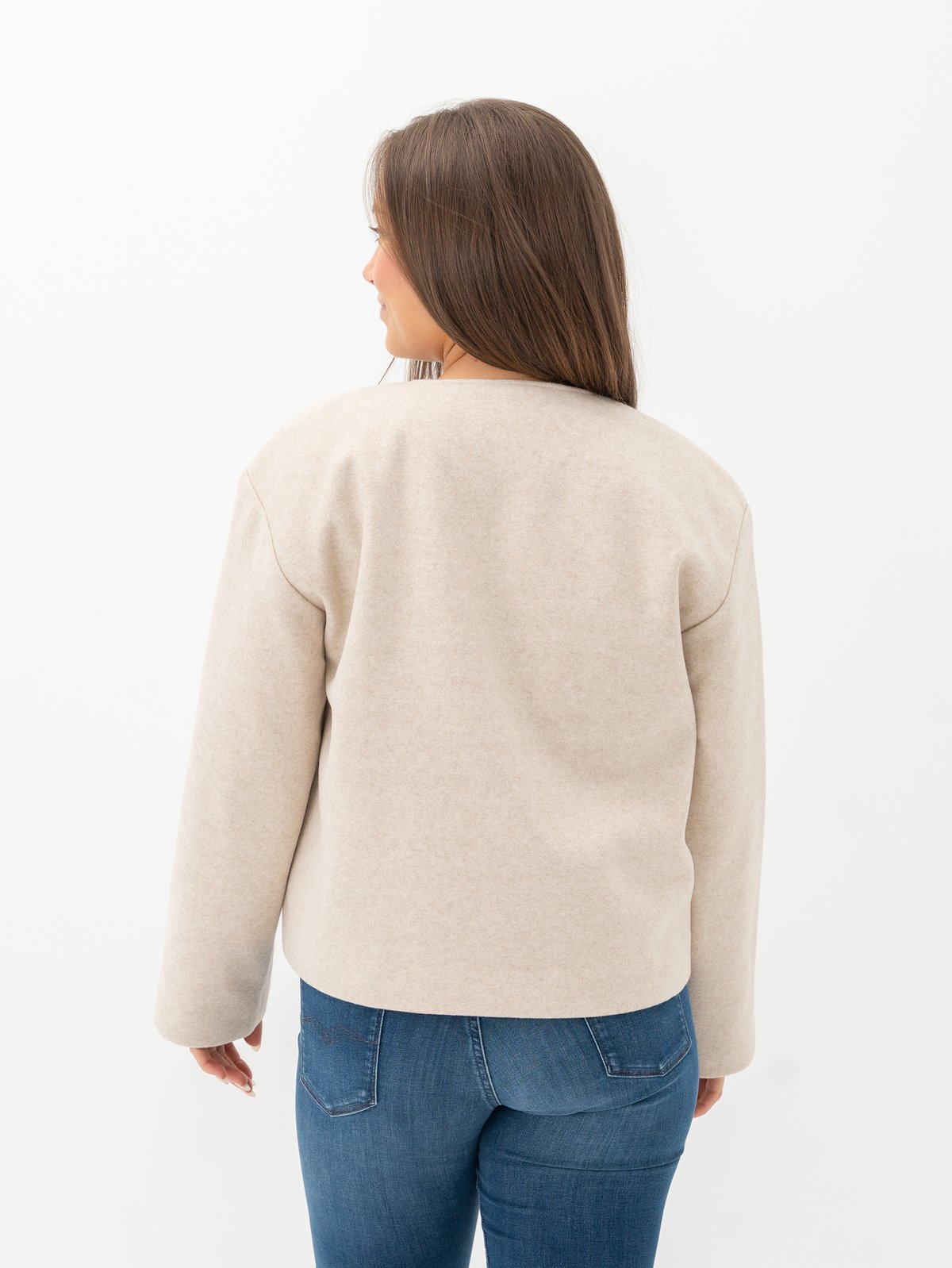 Only Nancy Round Neck Jacket Pumice Stone Melange