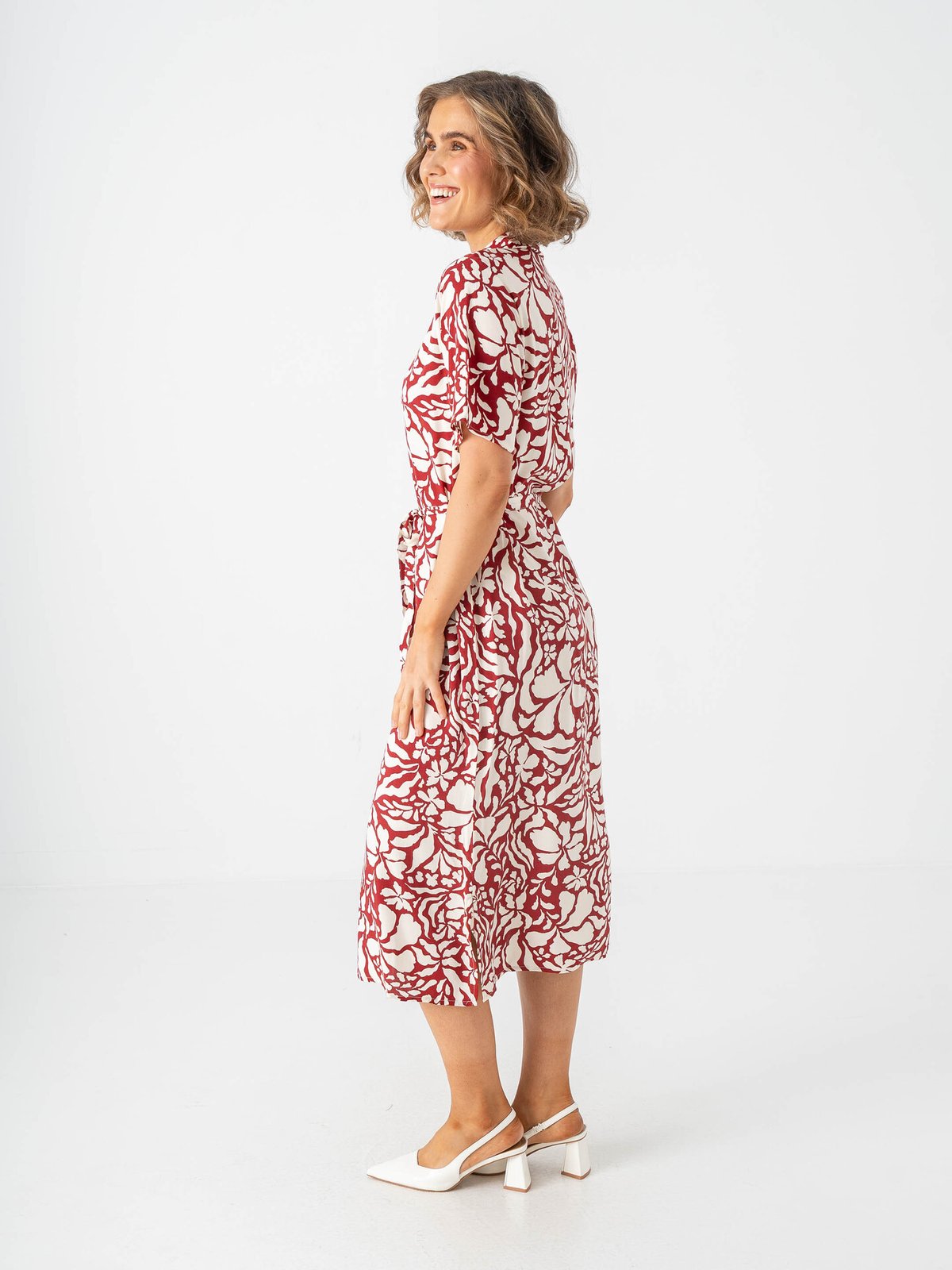 Only Yasmin Short Sleeve Shirt Dress Merlot