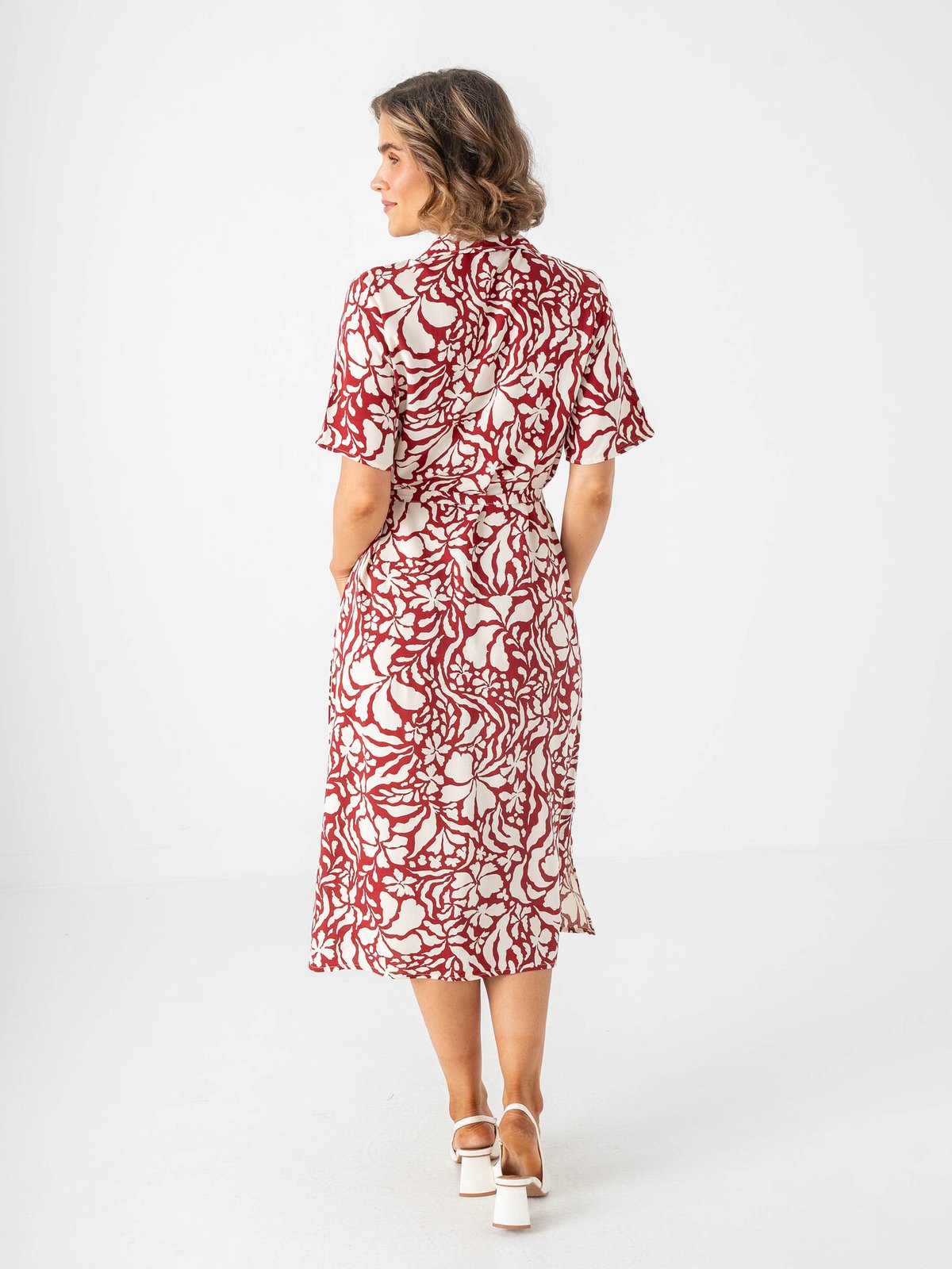 Only Yasmin Short Sleeve Shirt Dress Merlot