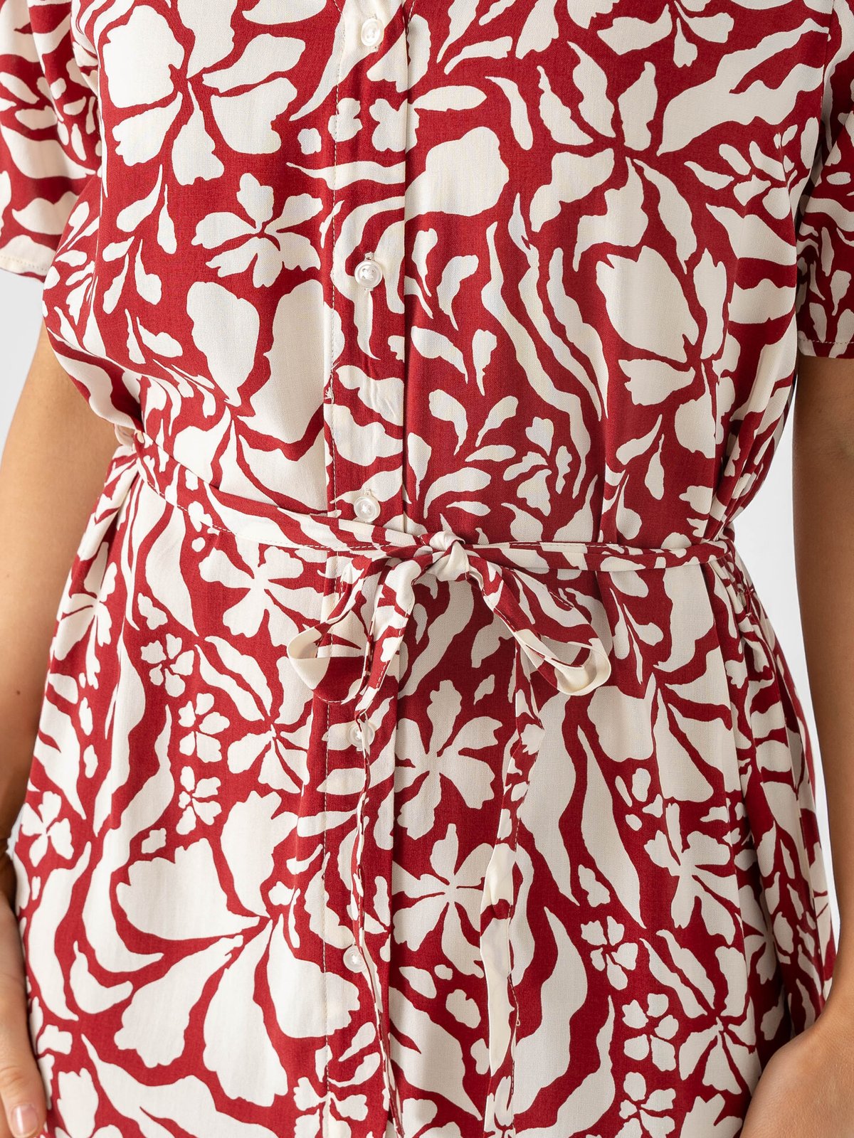 Only Yasmin Short Sleeve Shirt Dress Merlot