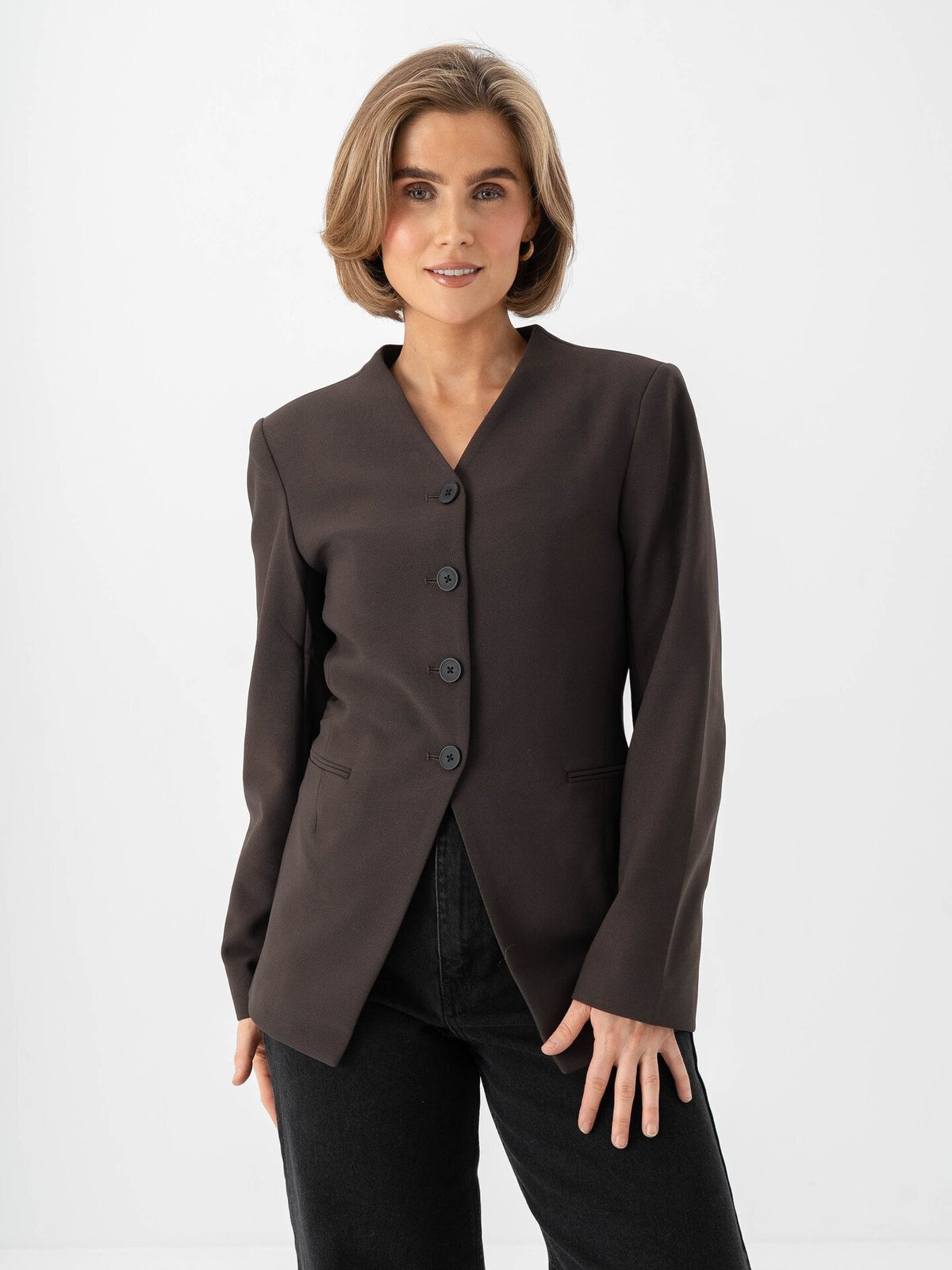 Only Lamina Life Long Sleeve Fit Blazer Mulch