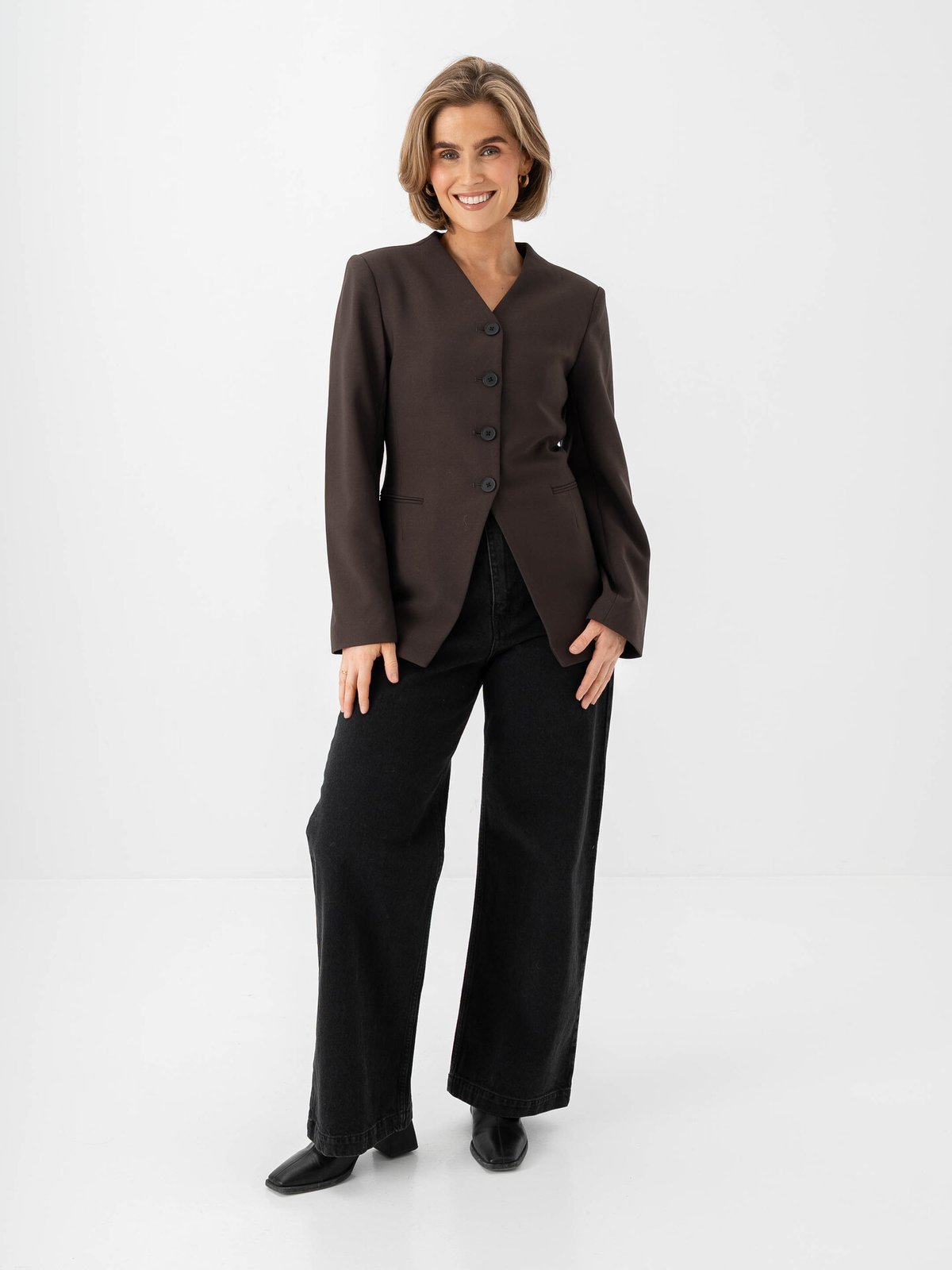 Only Lamina Life Long Sleeve Fit Blazer Mulch