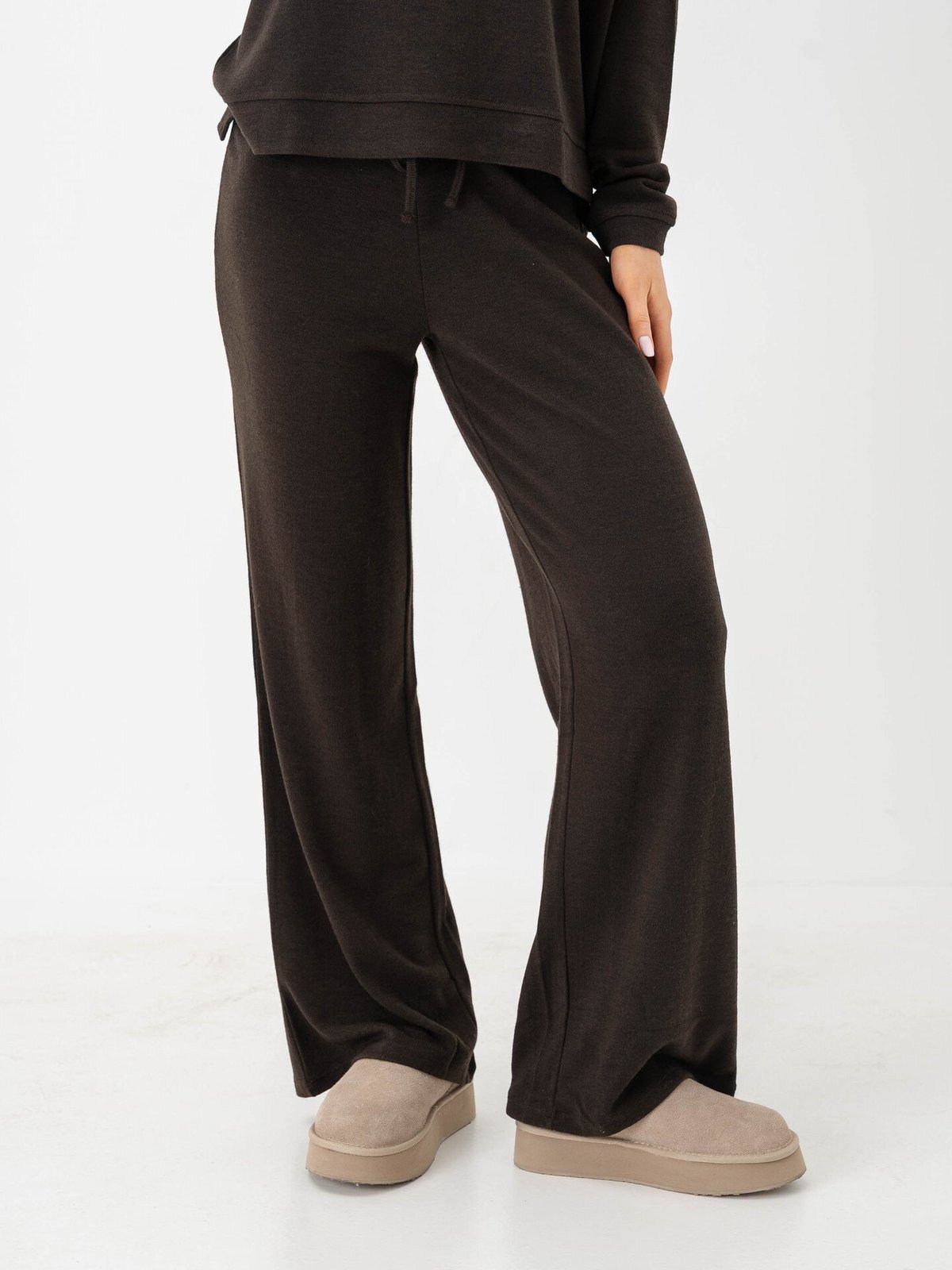 Only Kaya Life Wide Pants JRS Chocolate Torte