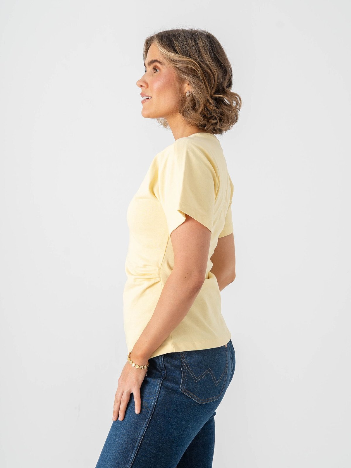 Only Marie Short Sleeve Ruching Top Sunlight