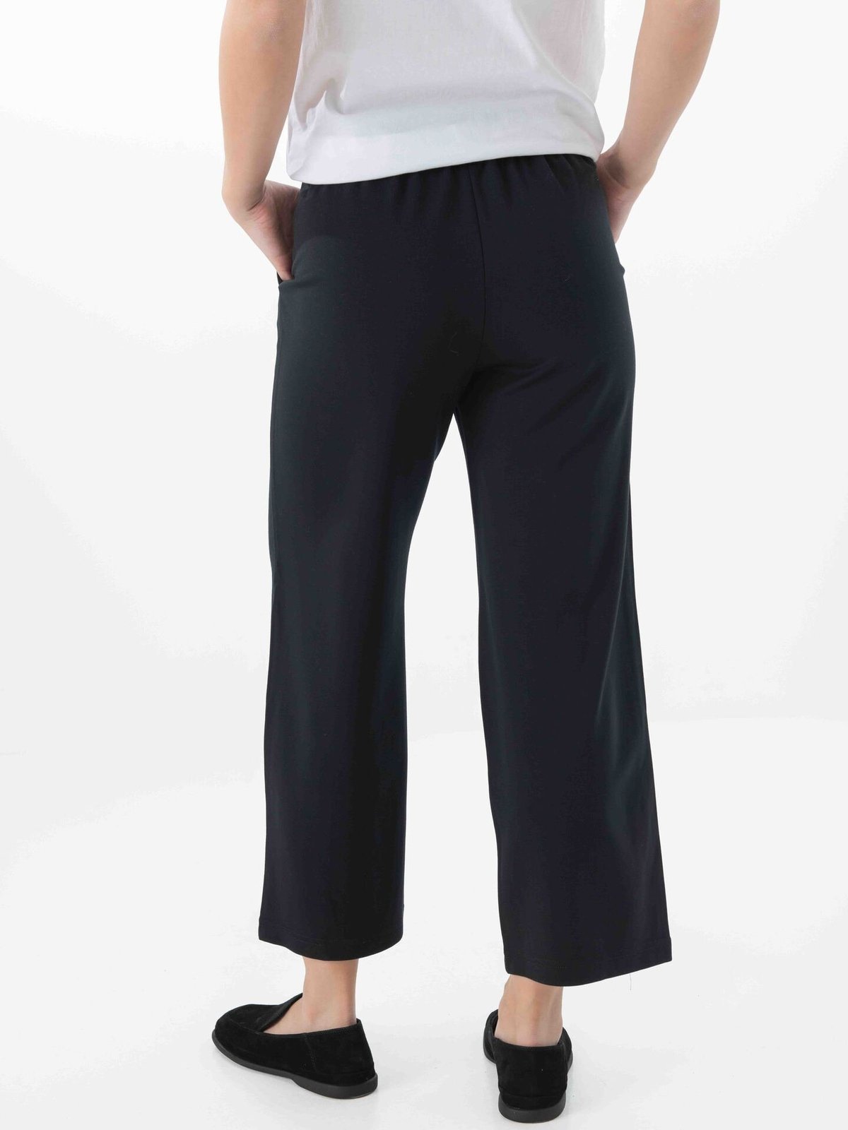 Only Poptrash Life Mid Waist Straight Culotte Pant Black