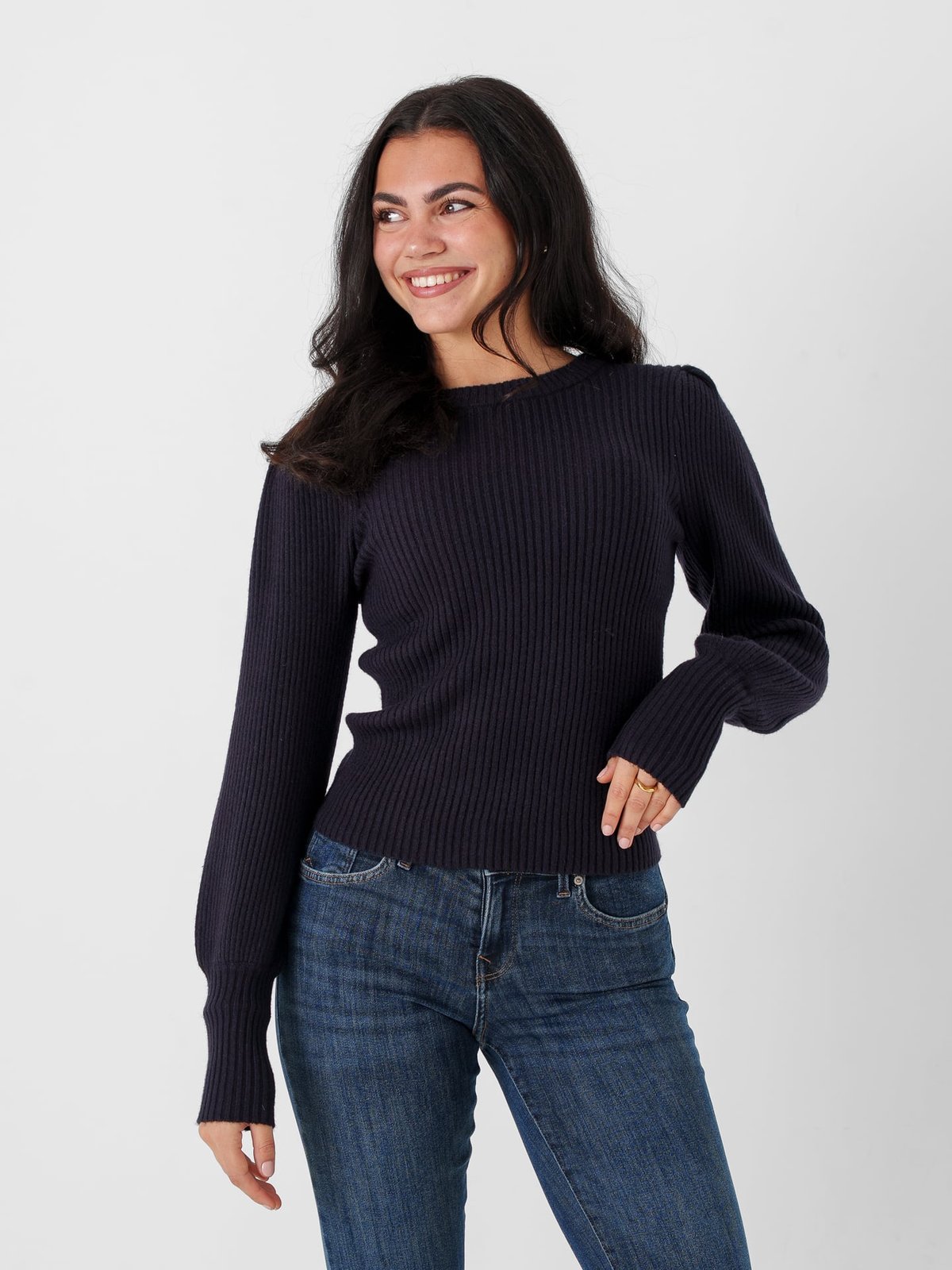 Only Sofia Long Sleeve O-Neck Pullover Knit Blå