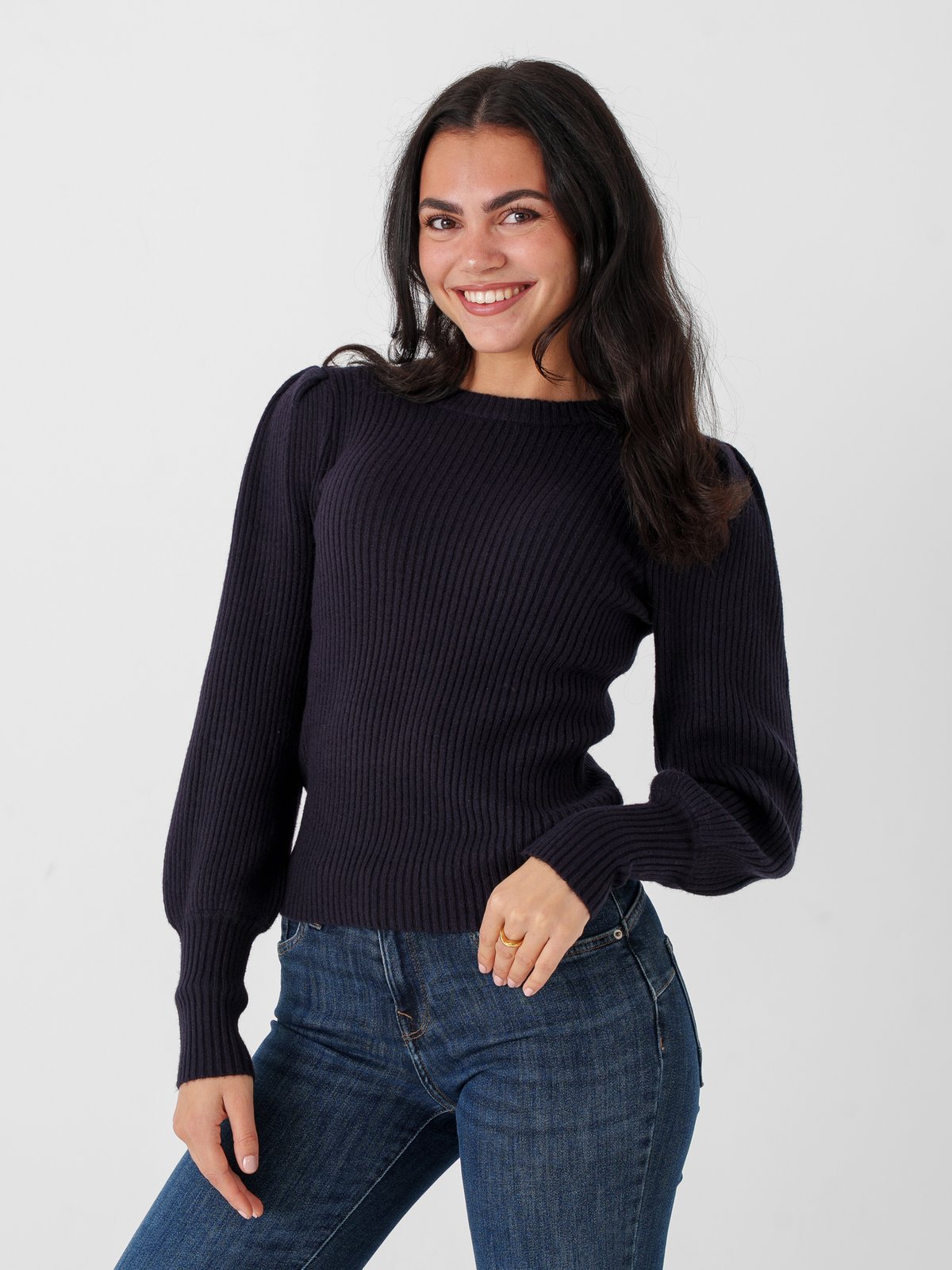 Only Sofia Long Sleeve O-Neck Pullover Knit Blå