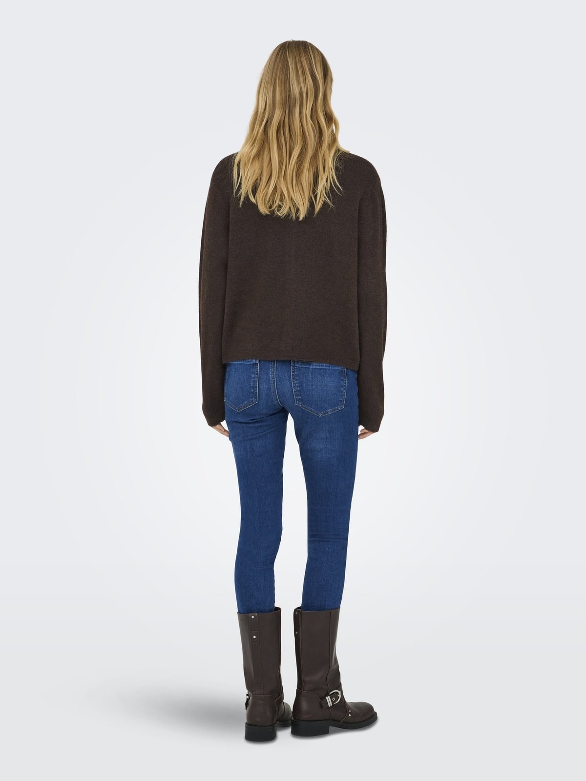 Only Simoni Long Sleeve O-Neck Cardigan Coffee Bean Melange