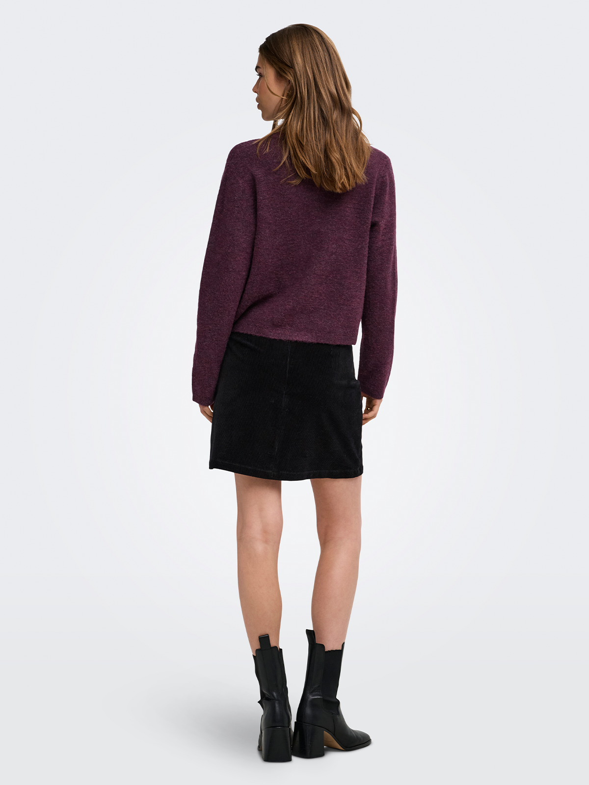 Only Simoni Long Sleeve O-Neck Cardigan Mauve Wine Melange